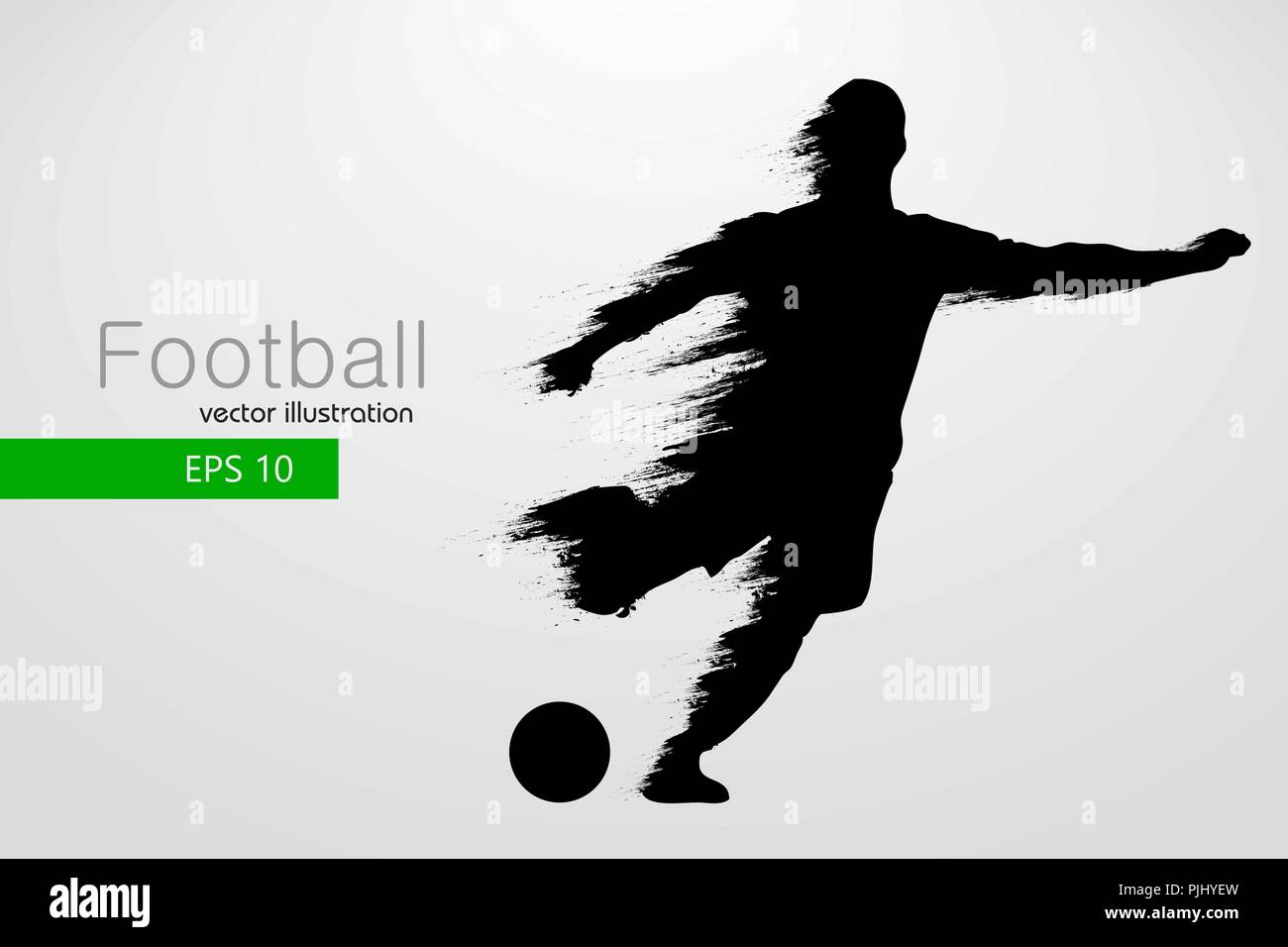 silhouette of a football player. Text and background on a separate layer, color can be changed in one click. Vector illustration Stock Vector