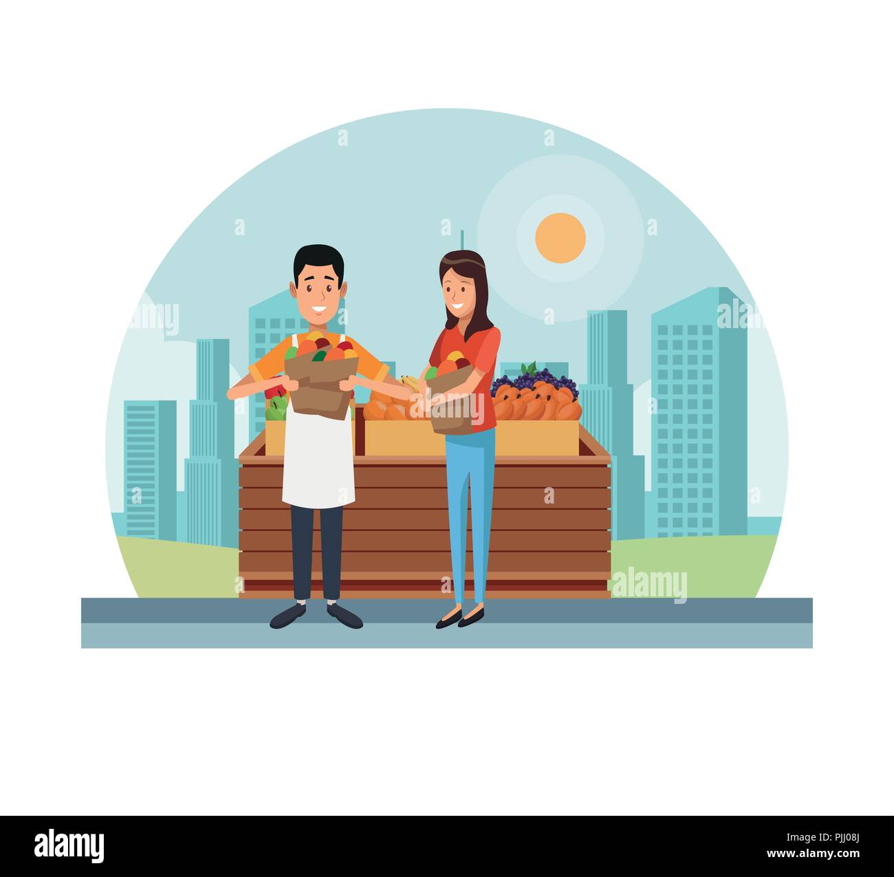 Grocery stand at city Stock Vector Image & Art Alamy