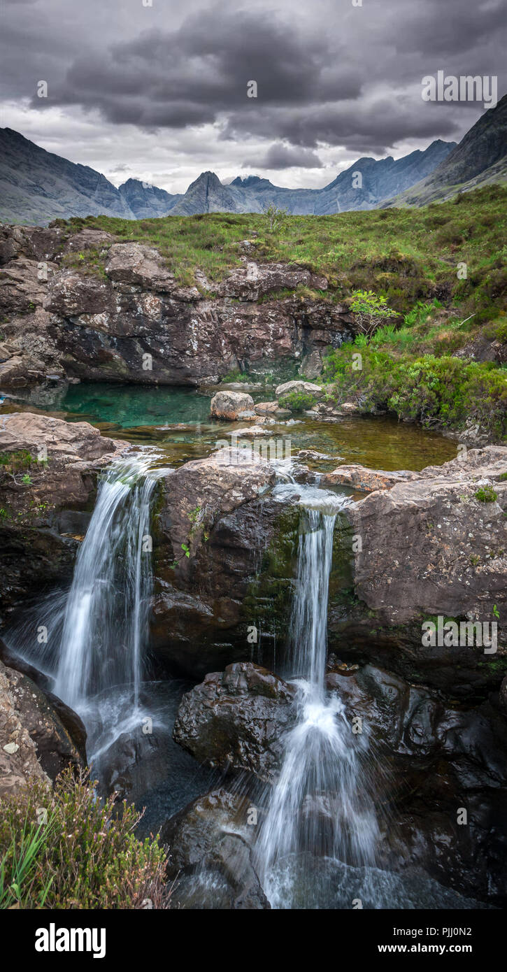 This amazing shot of the fairy pools and its waterfalls in Isle of sky ...