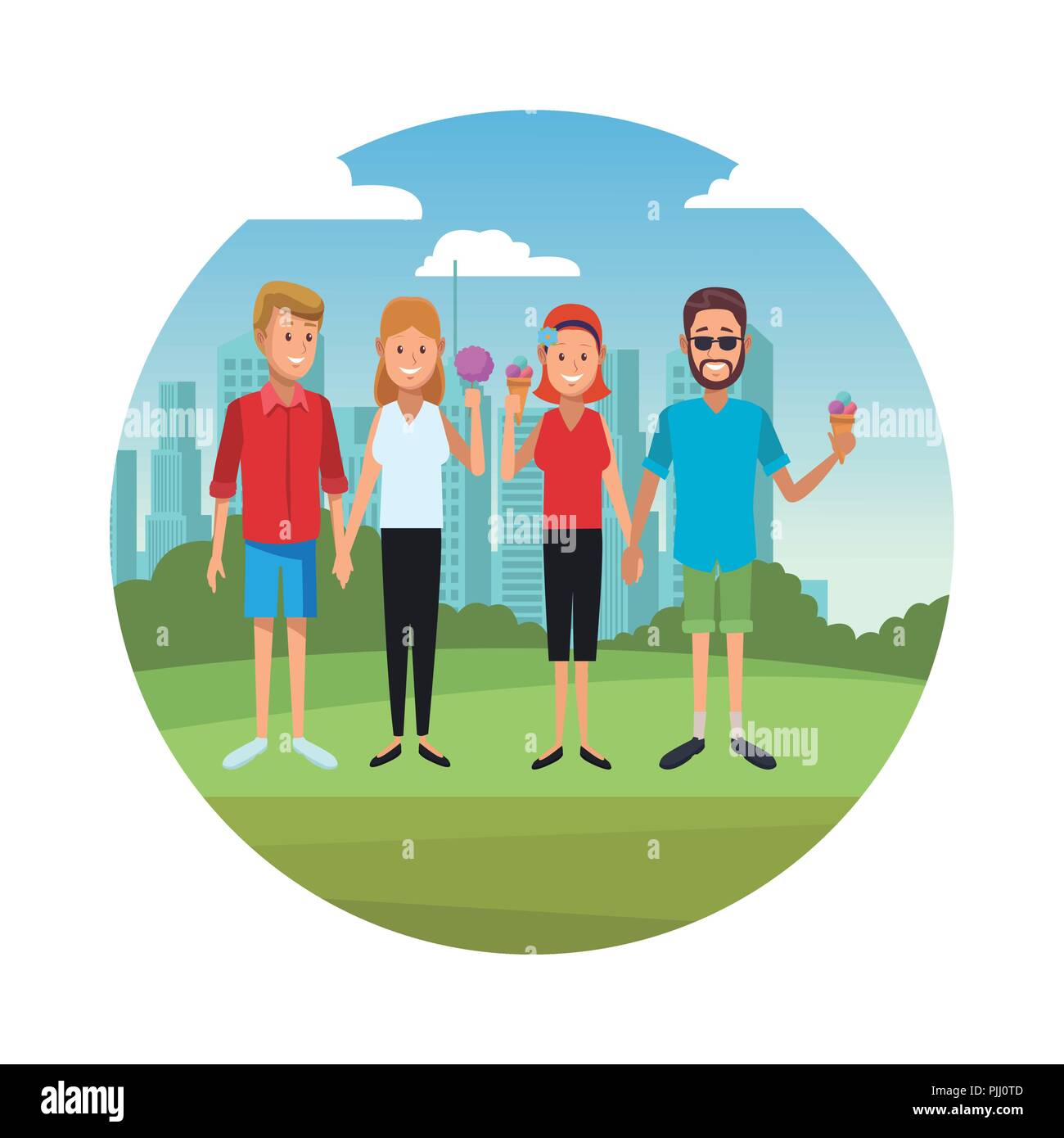 People at city park Stock Vector Image & Art - Alamy