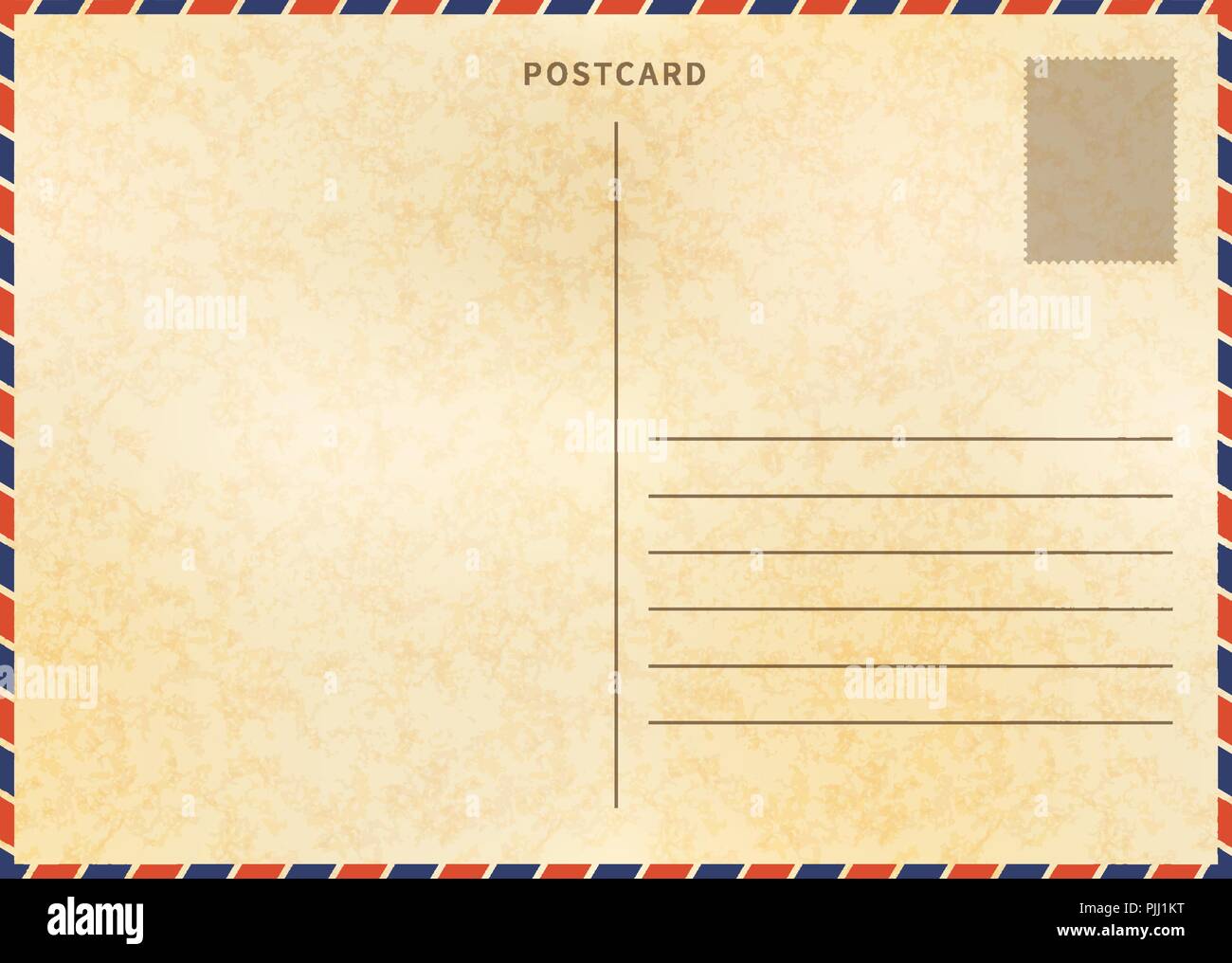 Retro blank postcard template with airmail border and paper texture Stock  Vector Image & Art - Alamy
