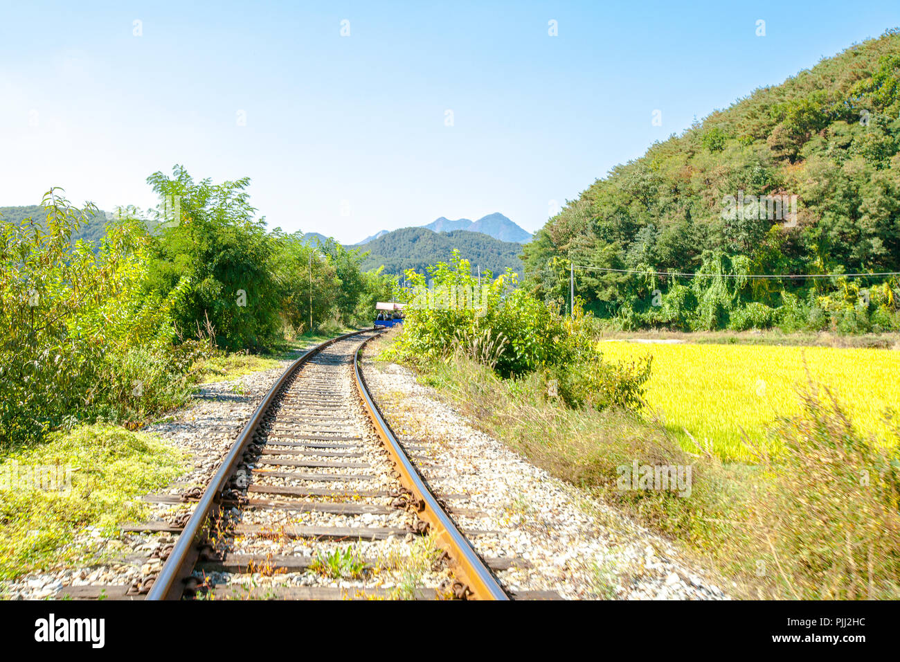Chuncheon, Gangwondo / South Korea Gangchon Rail Bike Park Stock
