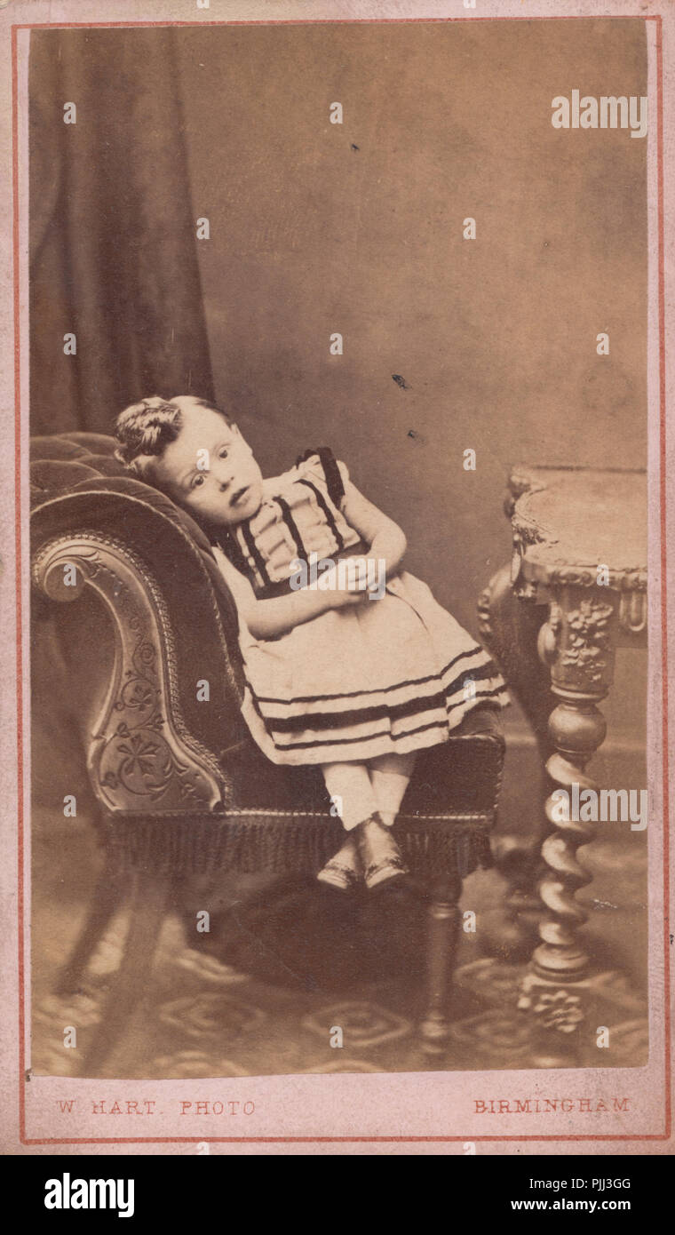 Birmingham CDV (Carte De Visite) of a Dead Victorian Child. Post Mortem Photograph Stock Photo