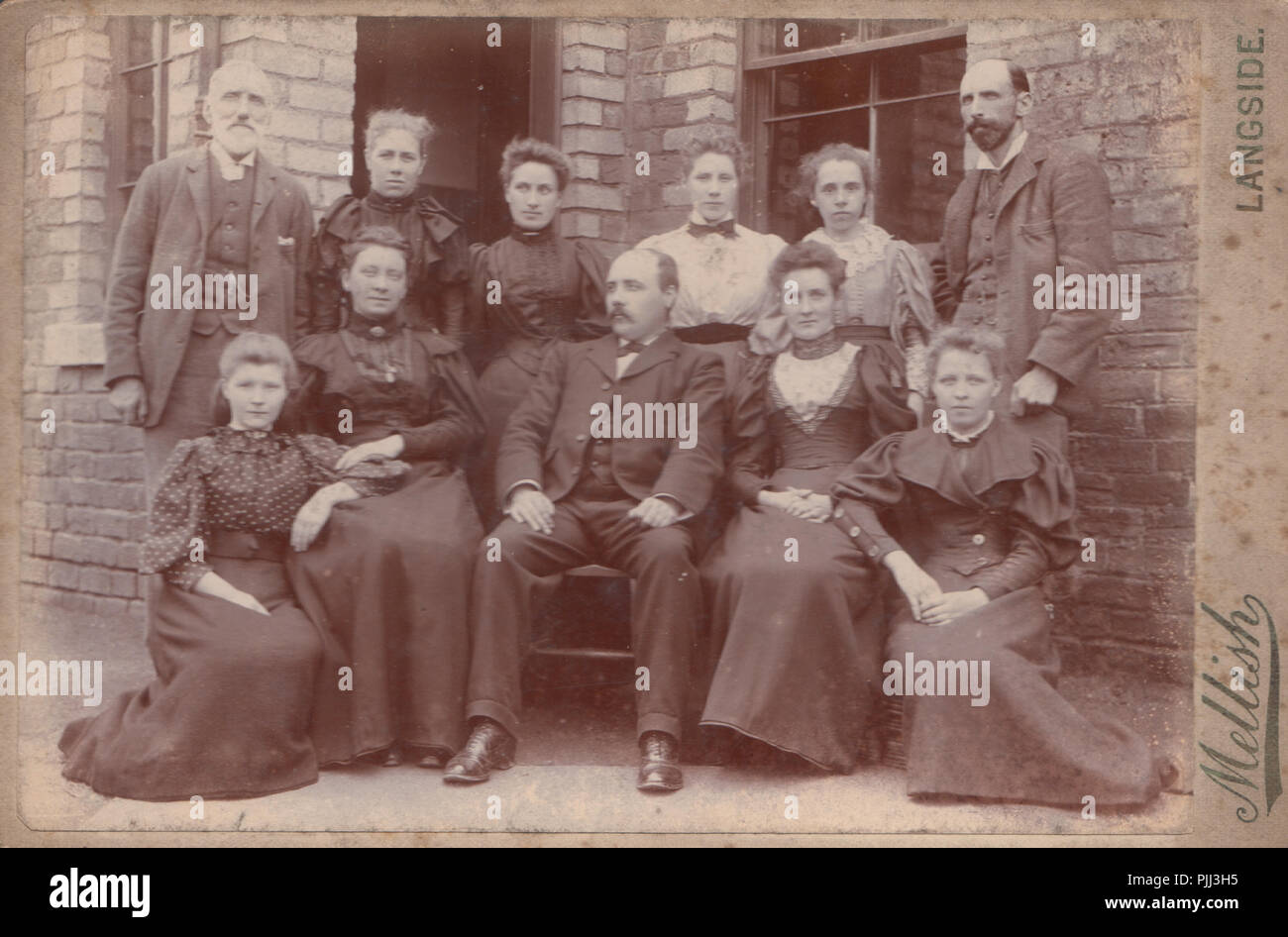 Victorian Langside, Glasgow Card of a Mixed Group of People