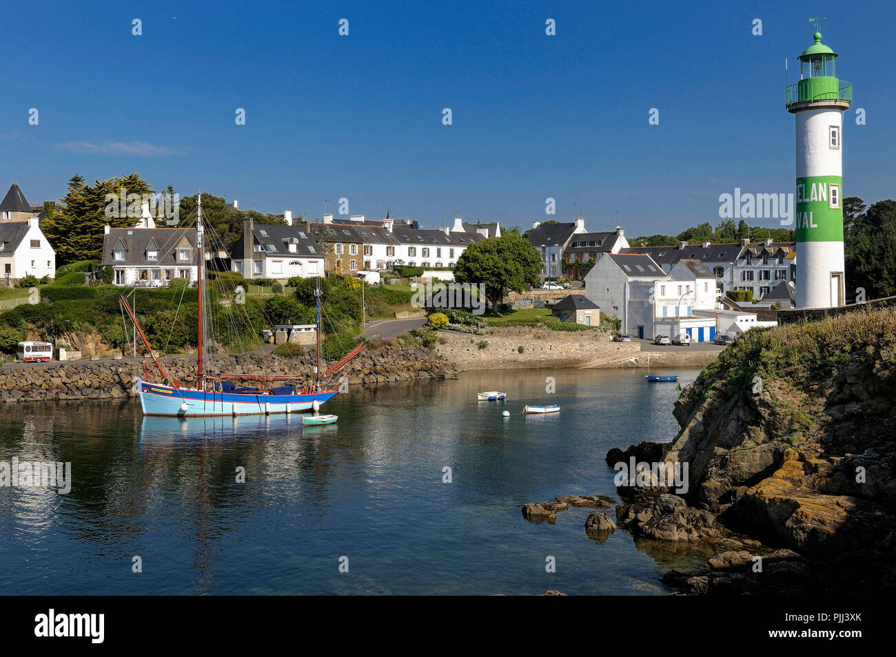 France, Brittany, Finistere, Doelan Port, CloharsCarnoet Stock Photo