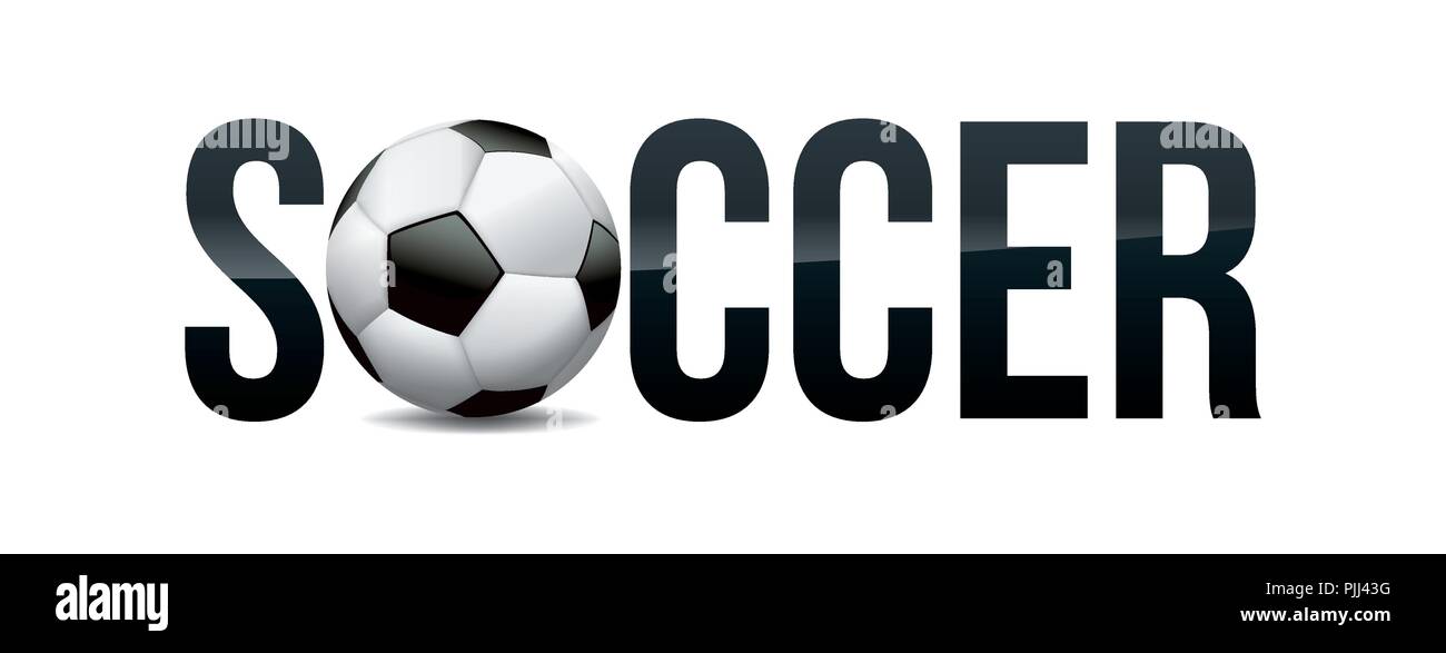 The word SOCCER and ball word art concept illustration. Vector EPS 10