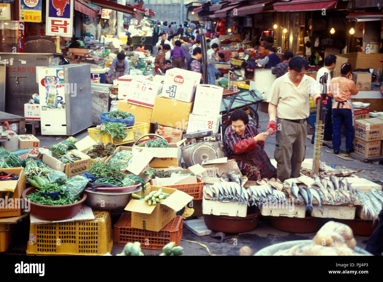 a food market in the city of Seoul in South Korea in EastAasia
