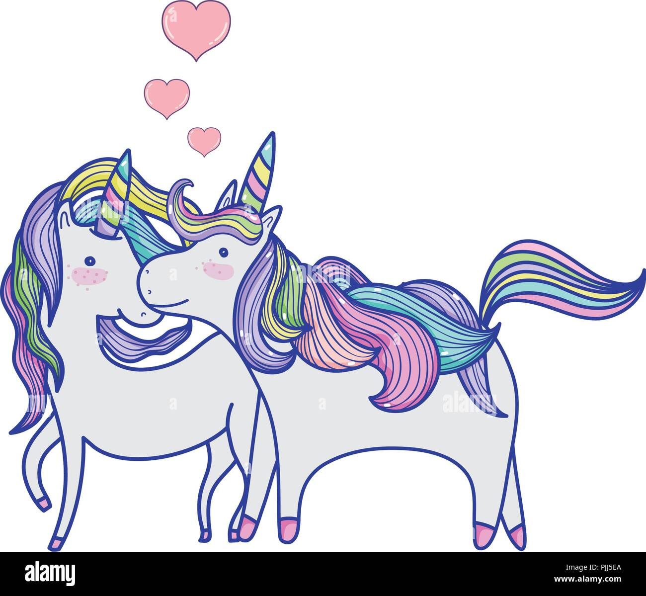 beauty unicorn couple together animals Stock Vector Image & Art Alamy