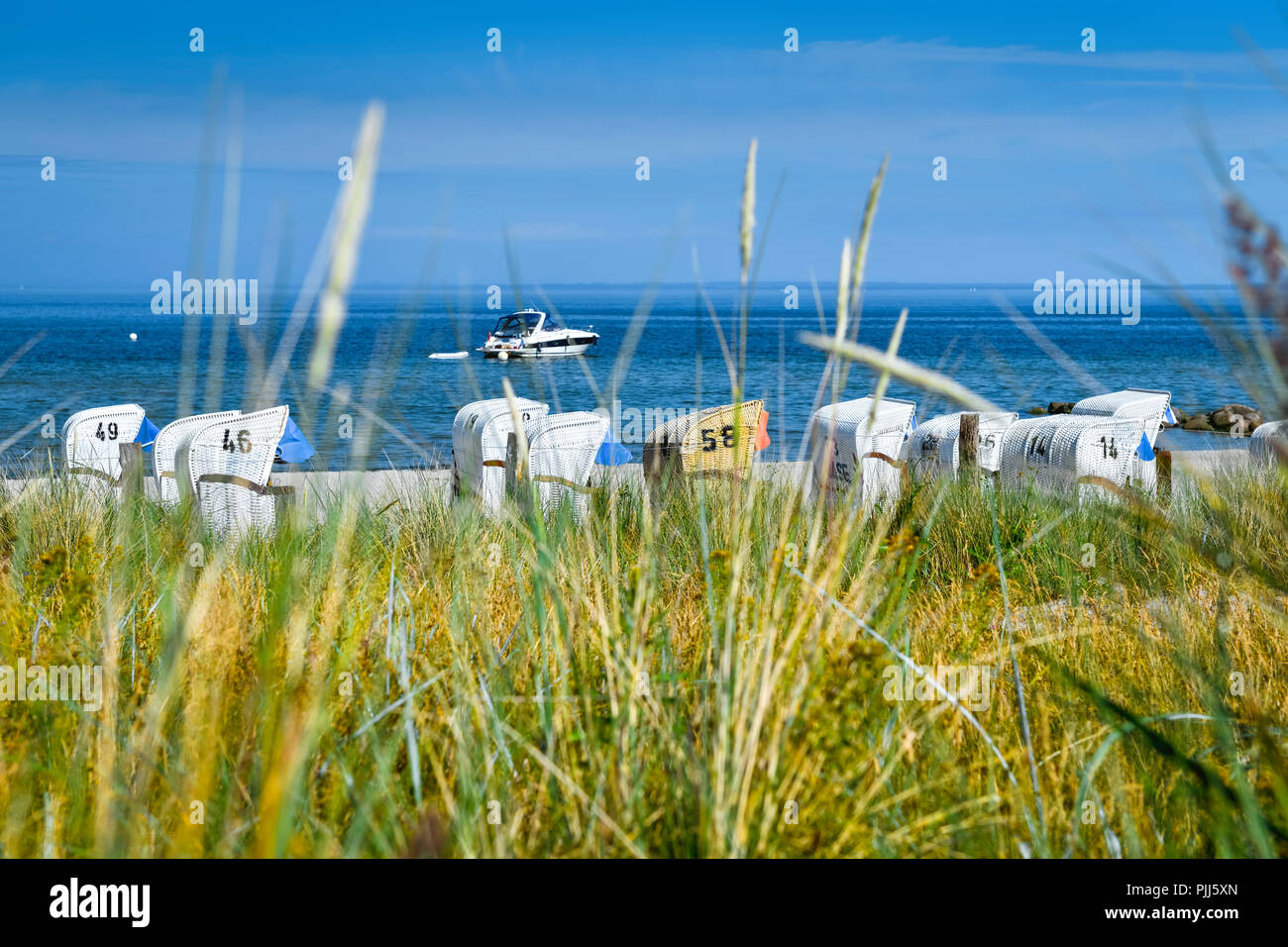The Baltic Sea and beach in lagoon jug, Schleswig - Holstein, Germany, Europe, Ostsee und Strand in Haffkrug, Schleswig-Holstein, Deutschland, Europa Stock Photo