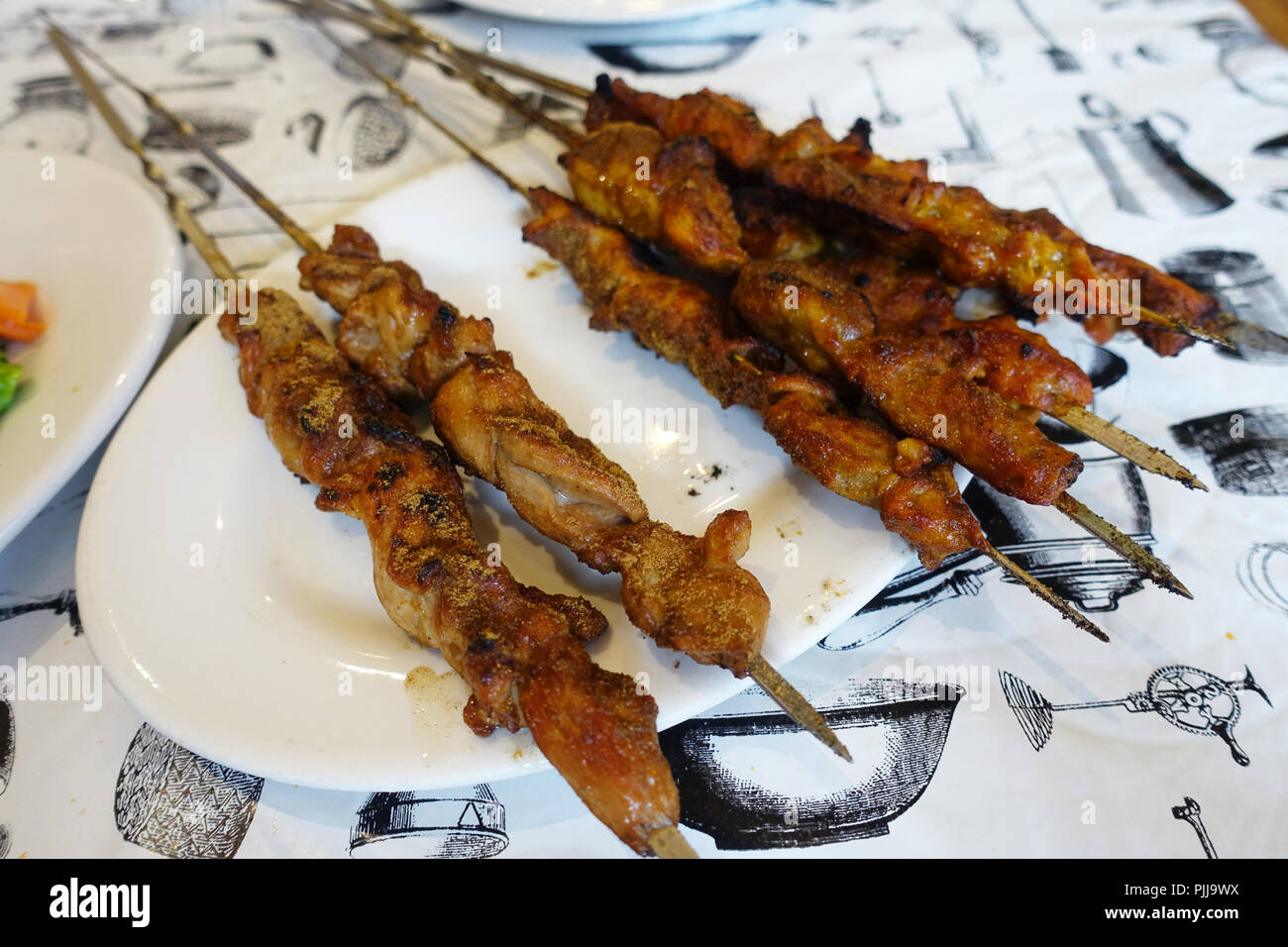 Lamb kebab on skewers Stock Photo