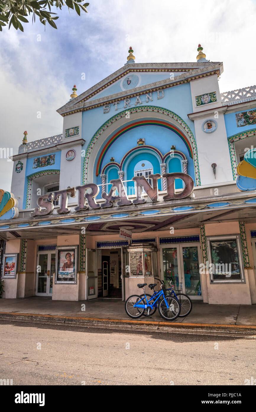Key West, Florida, USA - September 1, 2018: Strand Theater in Key West, Florida. For editorial use. Stock Photo