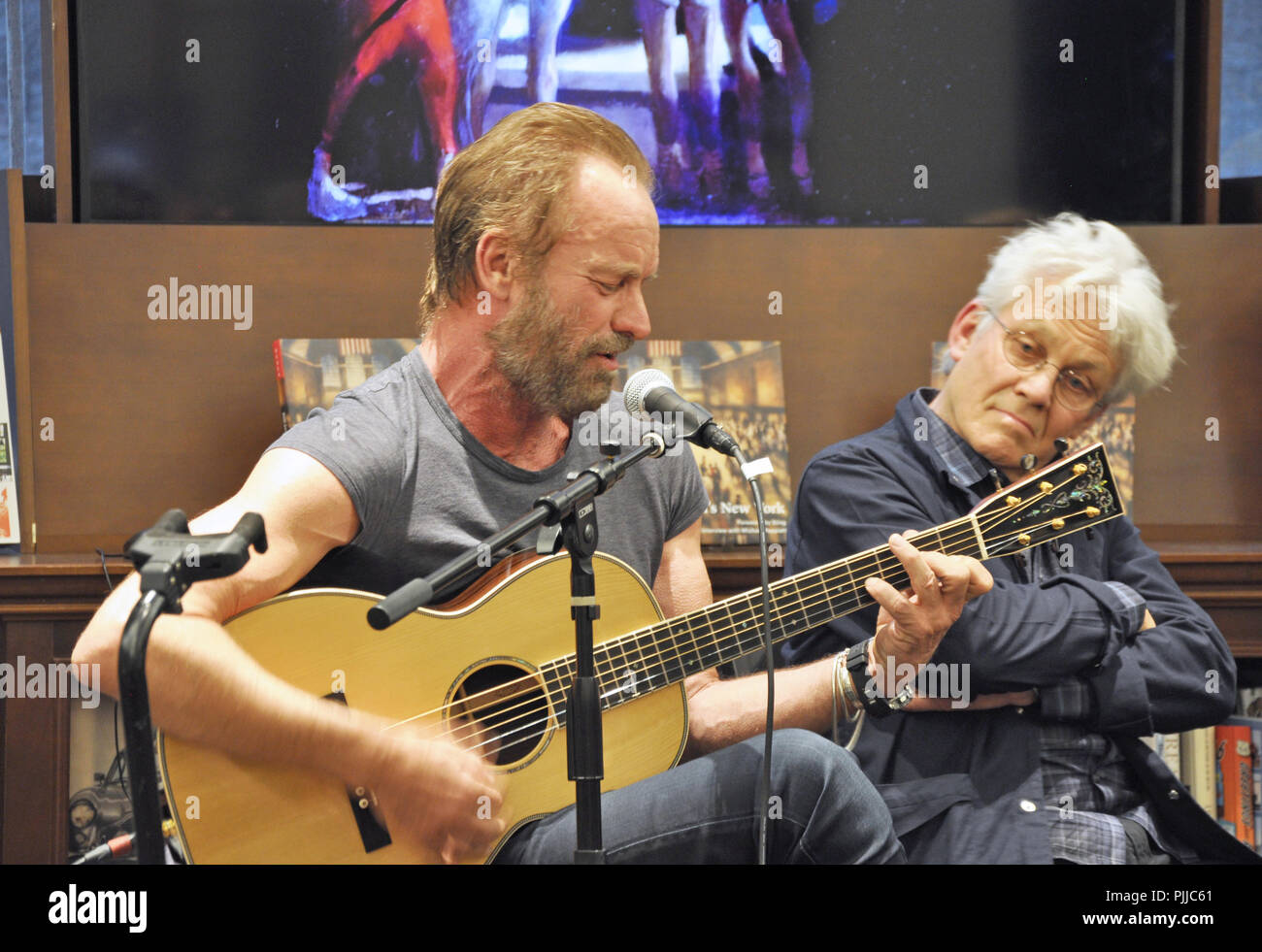 Sting Acoustic Guitar Performance Stock Photos & Sting Acoustic ...