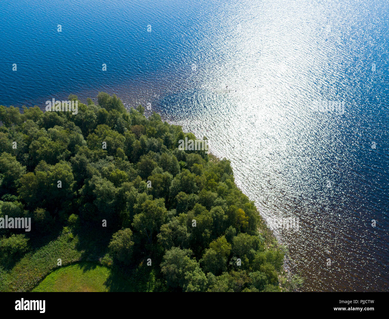 Aerial view of seashore with beach, lagoons and coral reefs. Coastline ...