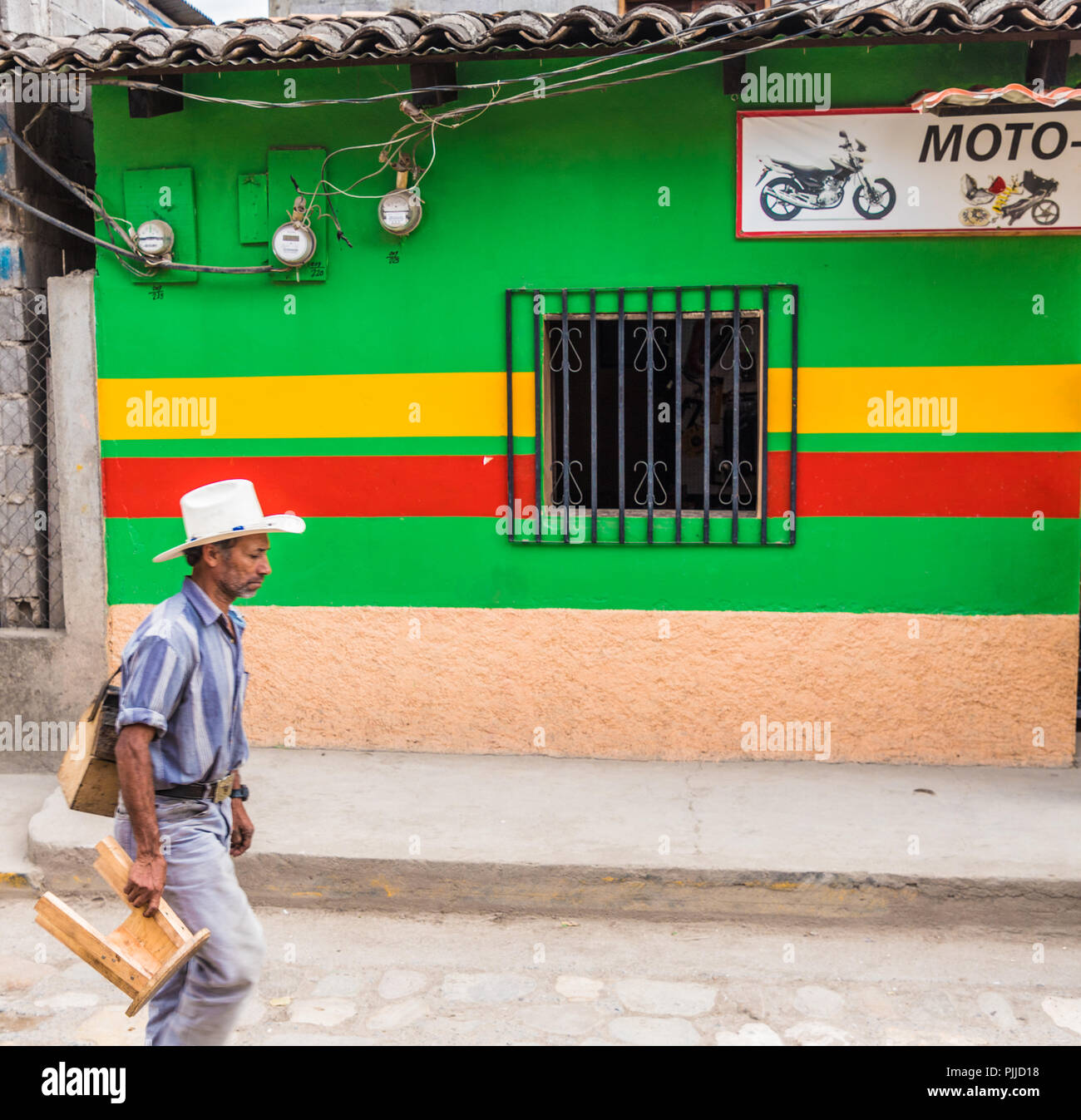 A typical view in Copan Town in Honduras Stock Photo