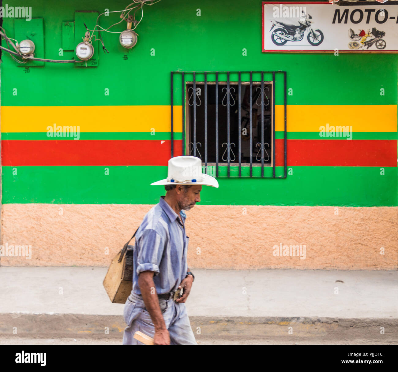 A typical view in Copan Town in Honduras Stock Photo