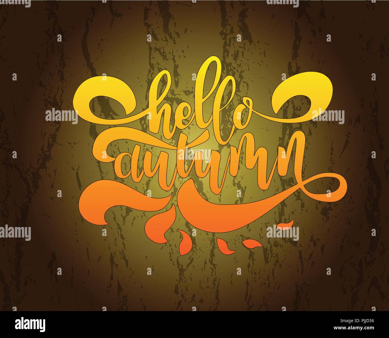 Hello autumn. Hand drawn calligraphy and brush pen lettering. design ...