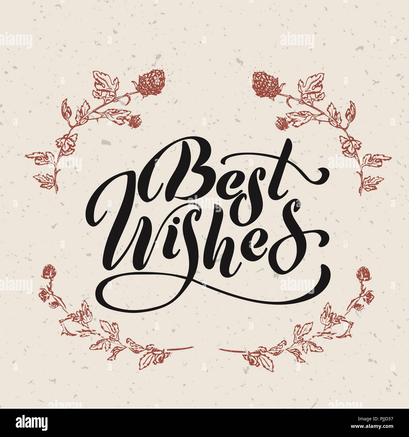 Best wishes hand lettering inscription to winter holiday design