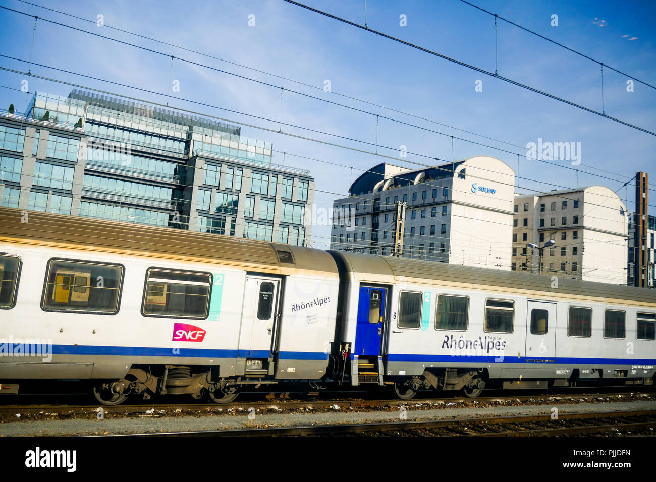 Travelling by train, PartDieu Railway station, Lyon, France Stock Photo Alamy