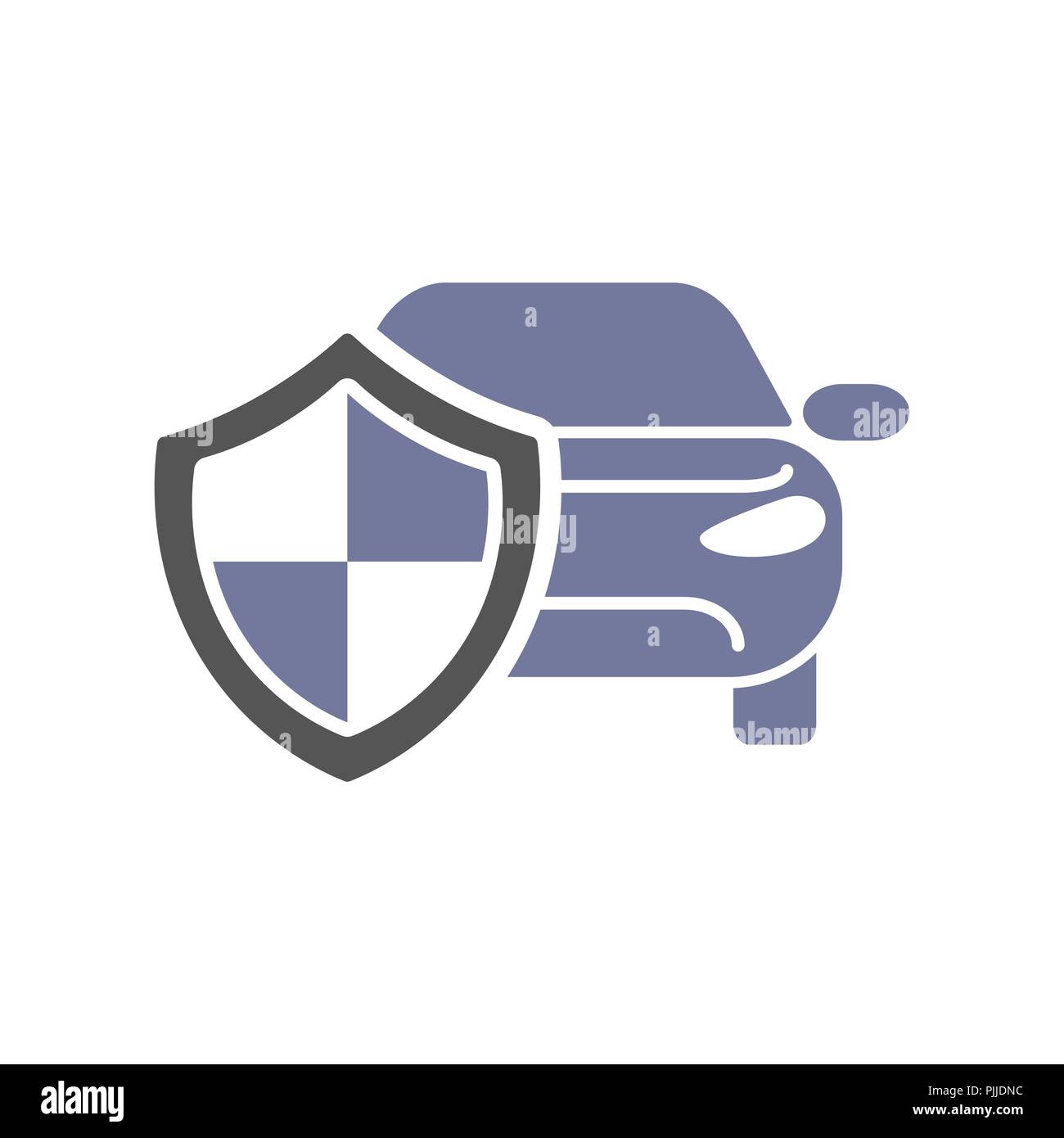 Car guard shield sign, collision insurance shop logo emblem protection, driver flat security system badge. Theft modern design label illustration. Stock Vector