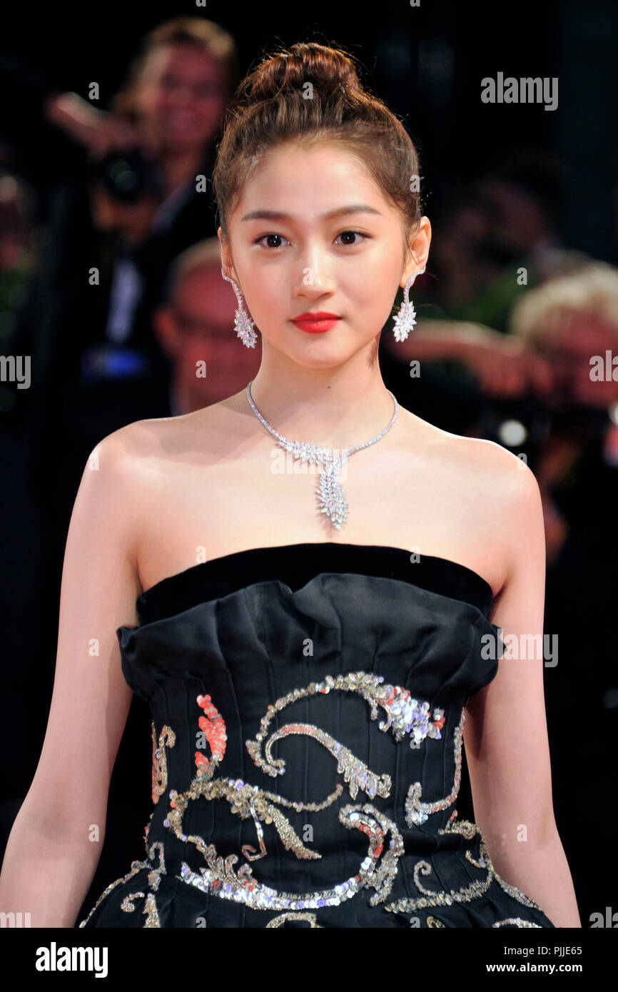 Venice, Italy. 7th September 2018. Guan Xiaotong attending the 'Ying / Shadow' premiere at the 75th Venice International Film Festival at the Palazzo del Cinema on September 06, 2019 in Venice, Italy Credit: Geisler-Fotopress GmbH/Alamy Live News Stock Photo