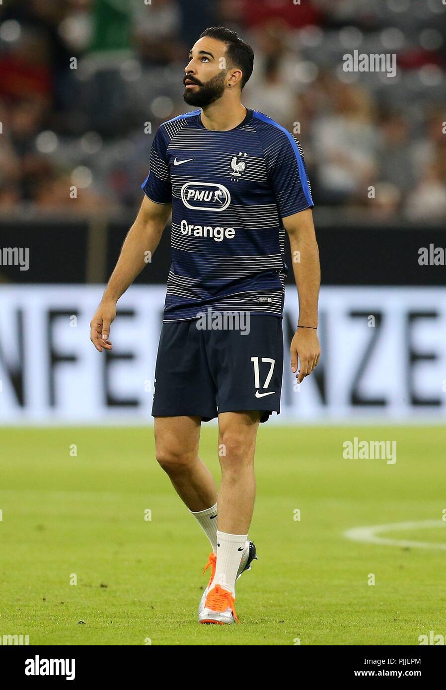 firo: 06.09.2018 Fuvuball, Football, National Team, Germany, UEFA, Nations League, Division A, League A, GER, Germany - FRA, France Adil Rami, France, FRA, Full Character, Single Action | usage worldwide Stock Photo