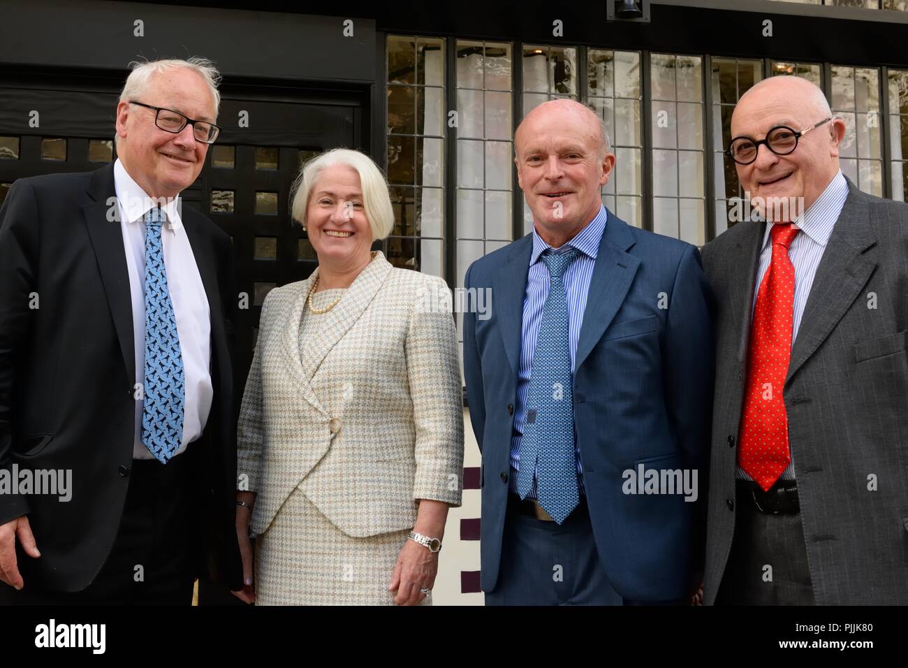 Glasgow, UK. 7th September, 2018. Sauchiehall Street Glasgow, Scotland, UK. Glasgow businesswoman Celia Sinclair and fellow investors after the Royal visit to the Willow tearooms. Stock Photo