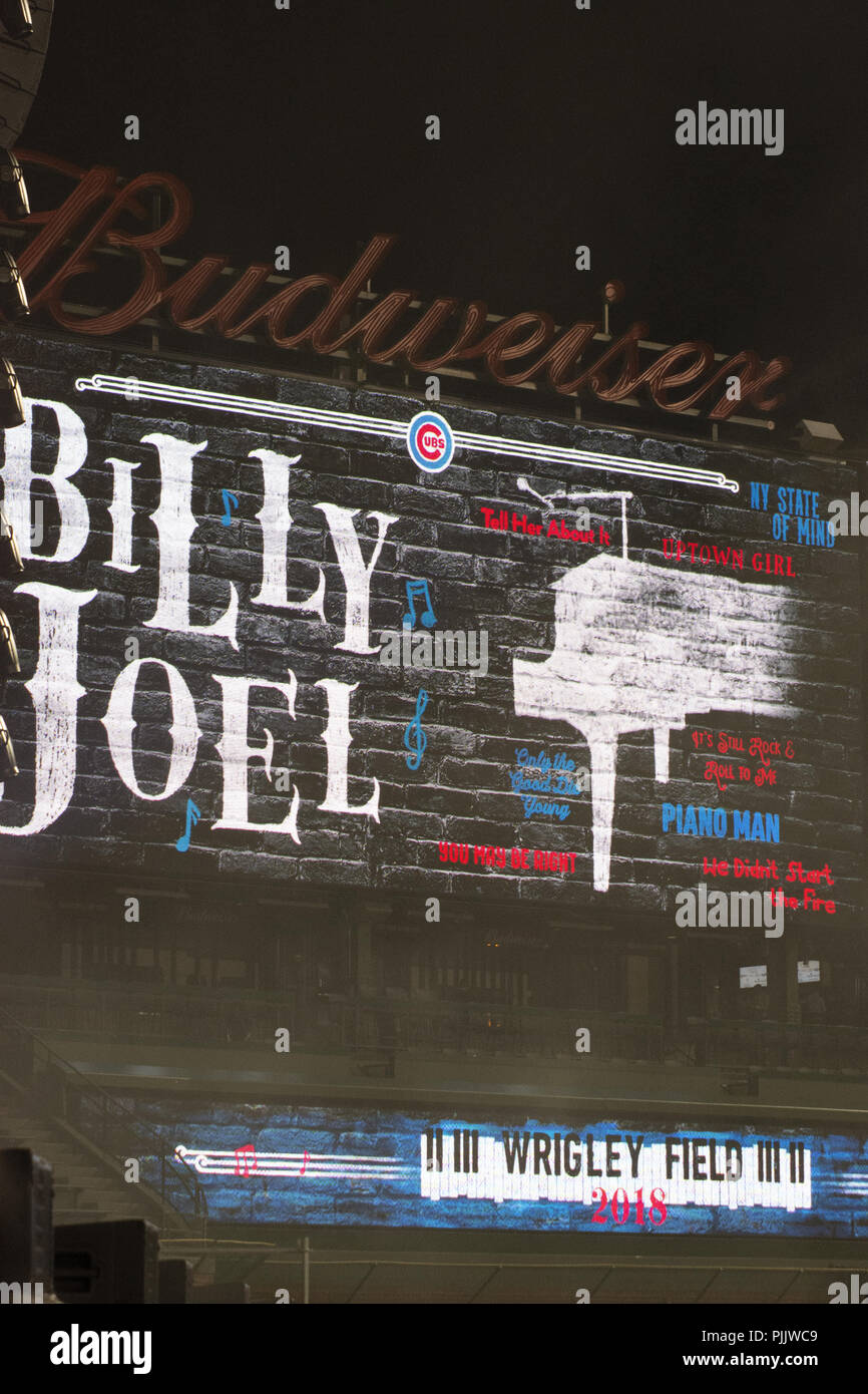 Chicago, IL, USA. 7th Sep, 2018. Legendary piano man Billy Joel