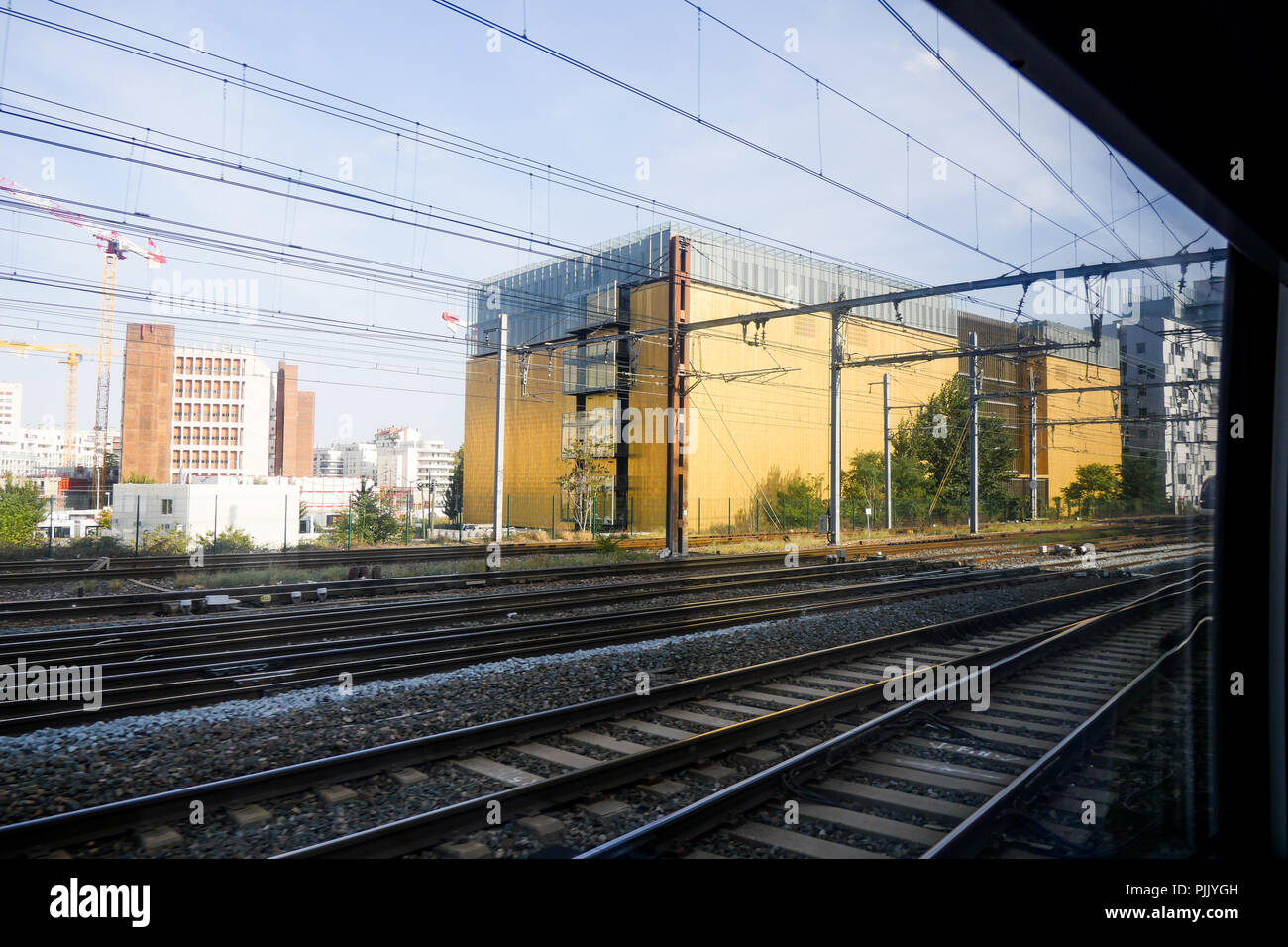 Travelling by train, PartDieu Railway station, Lyon, France Stock