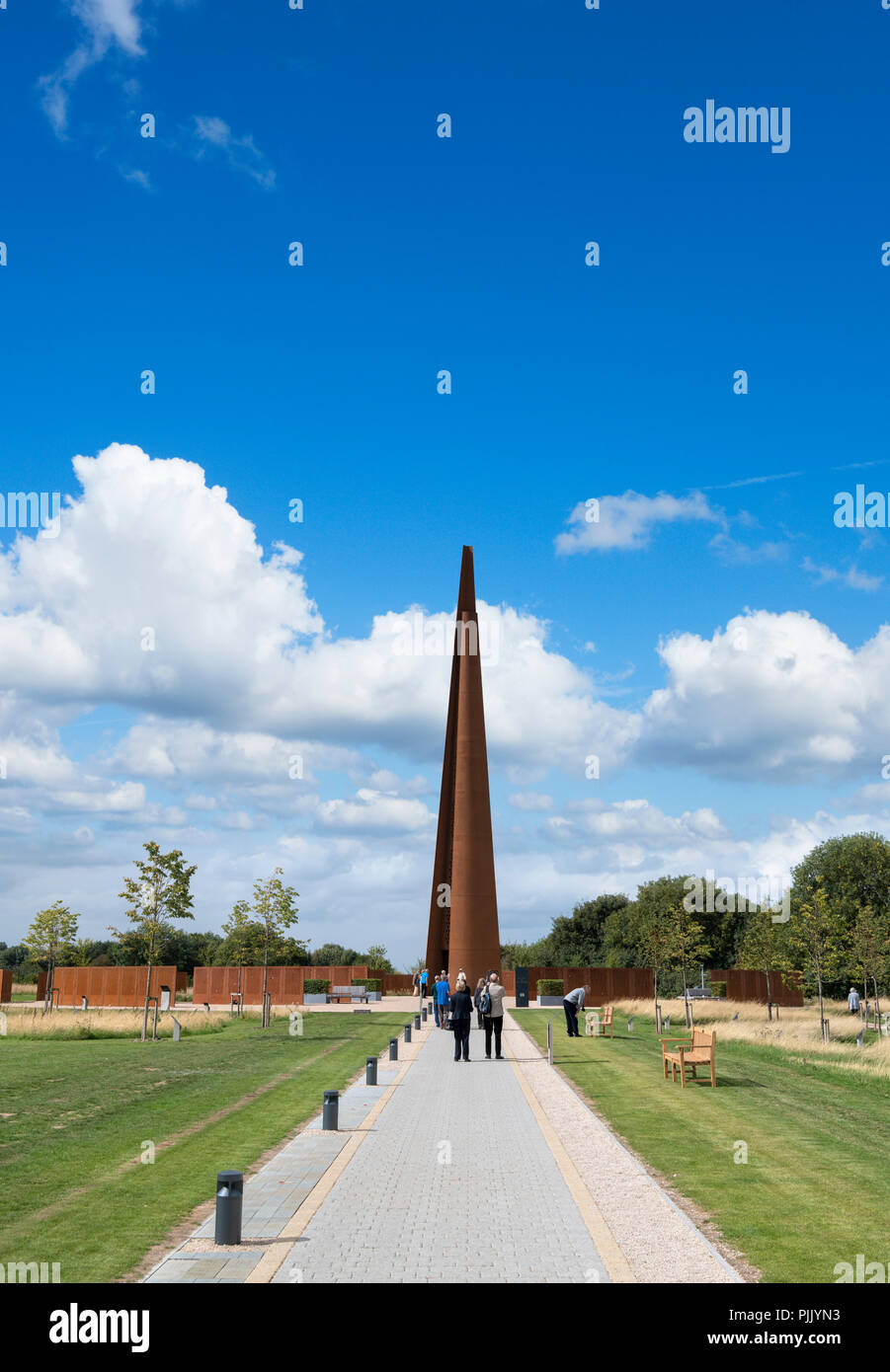The Spire Memorial at the International Bomber Command Centre, Canwick Hill, Lincoln, England, UK Stock Photo