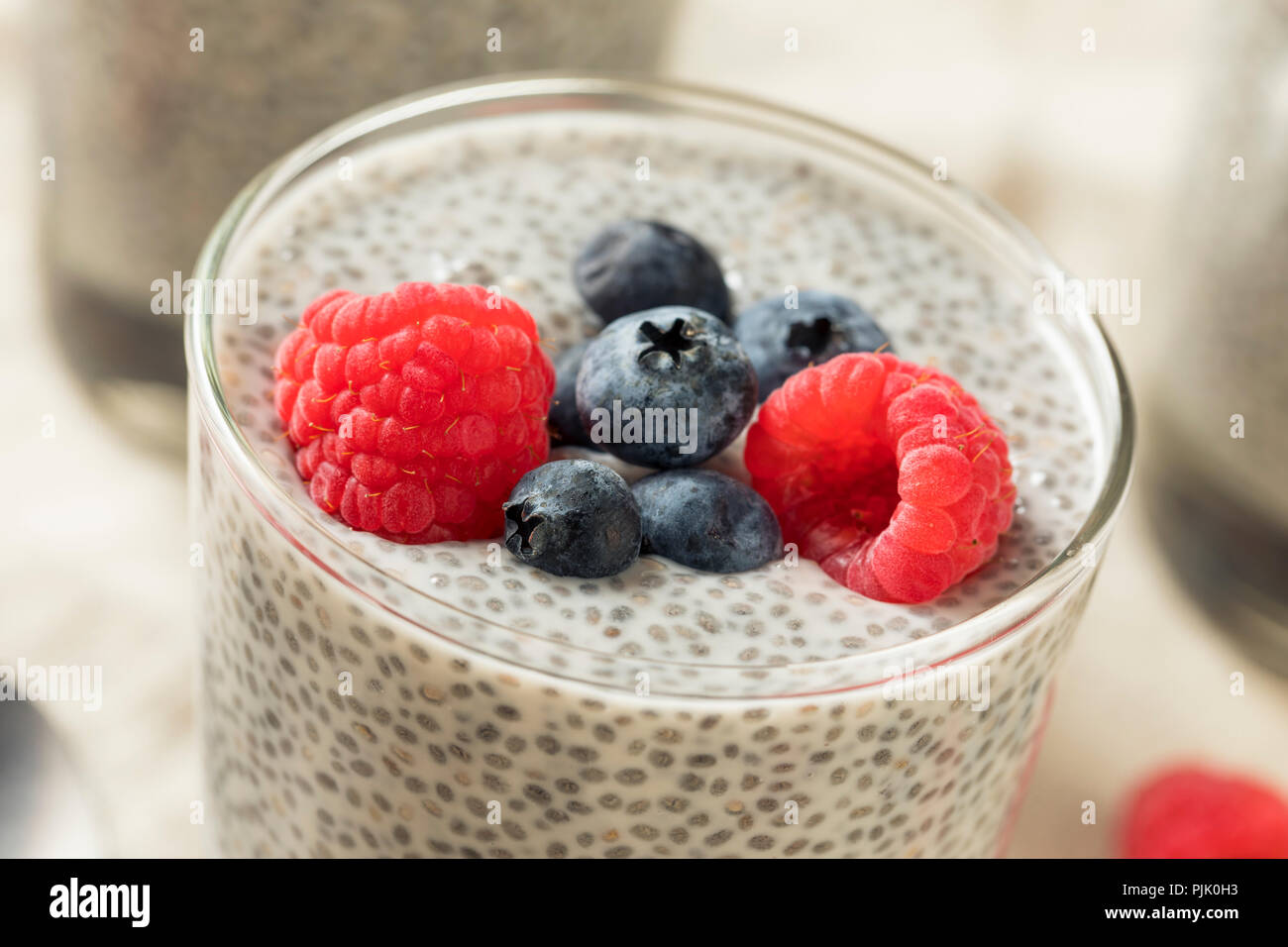 Homemade Sweet Chia Seed Pudding with Berries Stock Photo Alamy