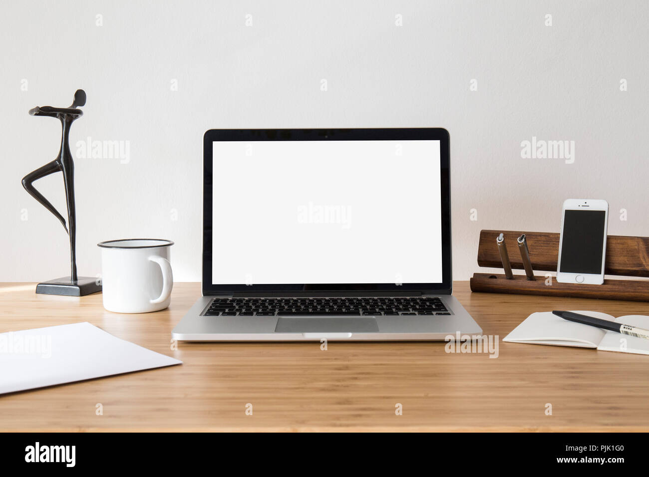 Free text space and empty background on a laptop Stock Photo