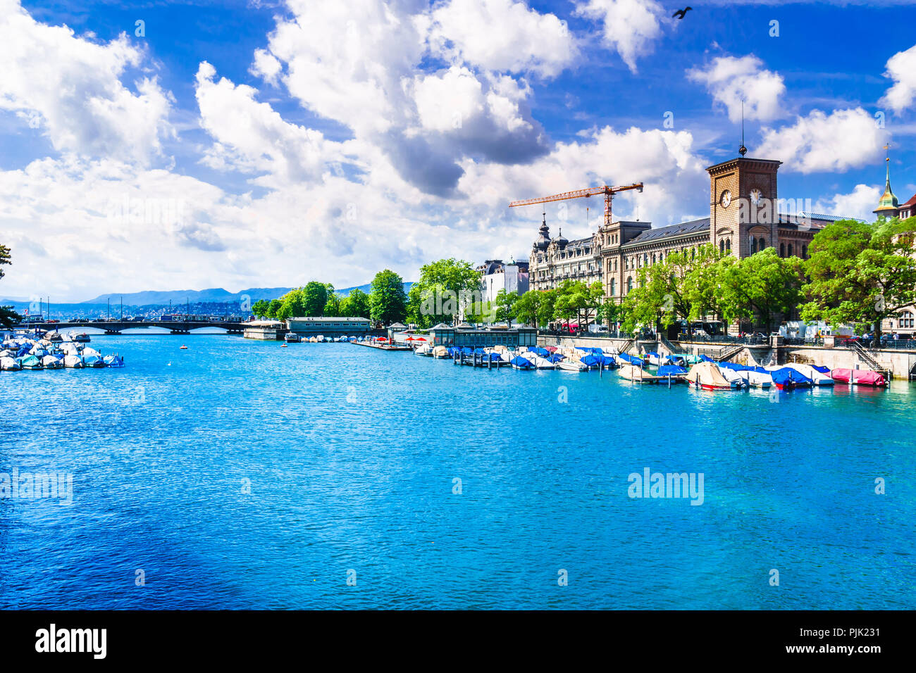View on beautiful lake Zurich in Switzerland Stock Photo Alamy
