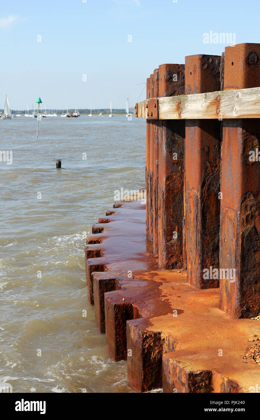 sea defences Bawdsey Suffolk Stock Photo