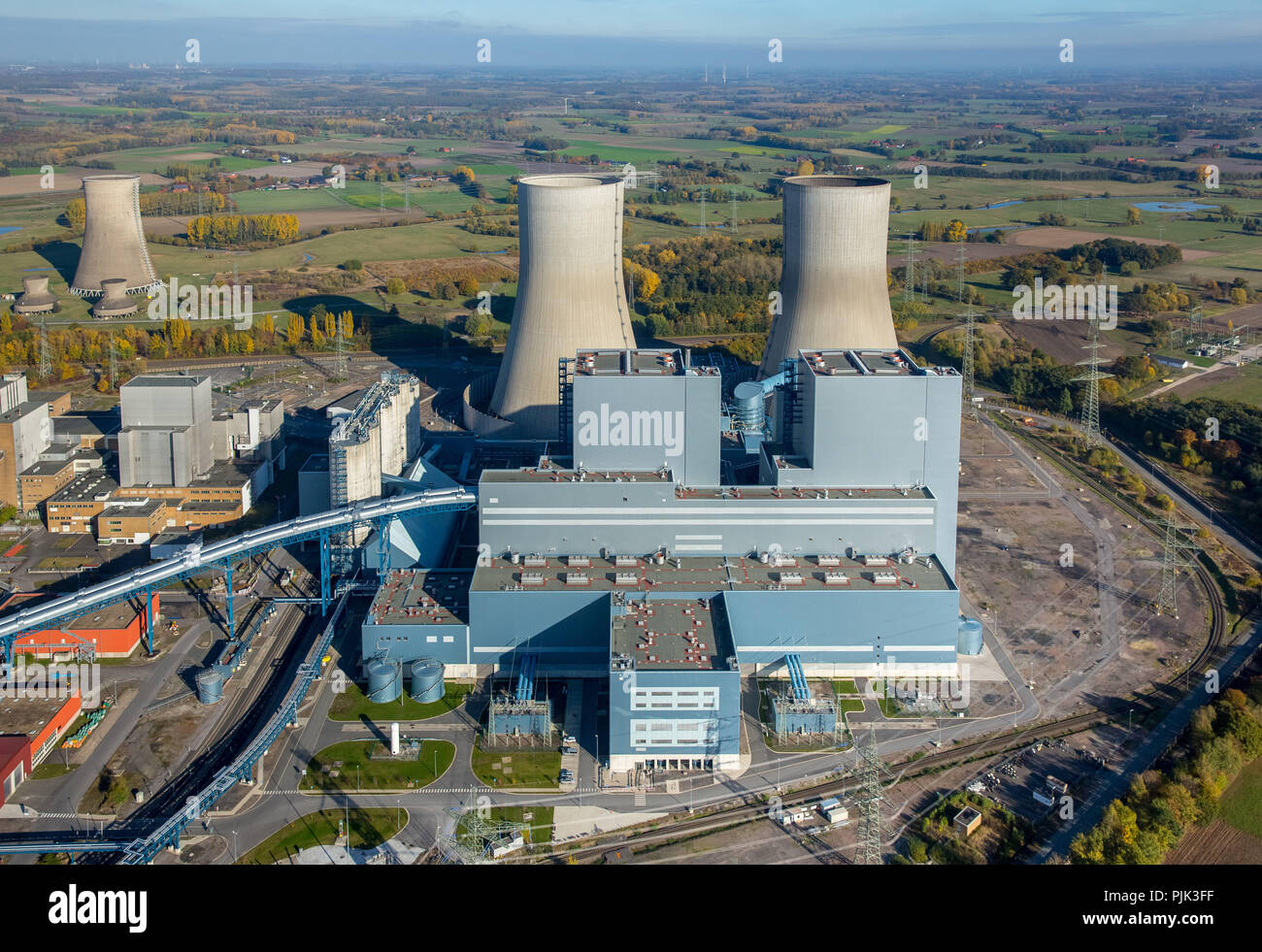 Aerial view, Westfalen Power Station, RWE Power, INNOGY, coal power plant,  former THTR, nuclear power plant, Hamm, Ruhr area, North Rhine-Westphalia,  Germany Stock Photo - Alamy