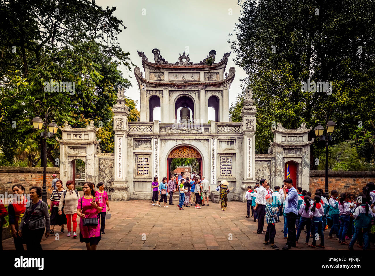 Asia, Vietnam, Hanoi literature, temple, temple of literature, entrance, portal Stock Photo