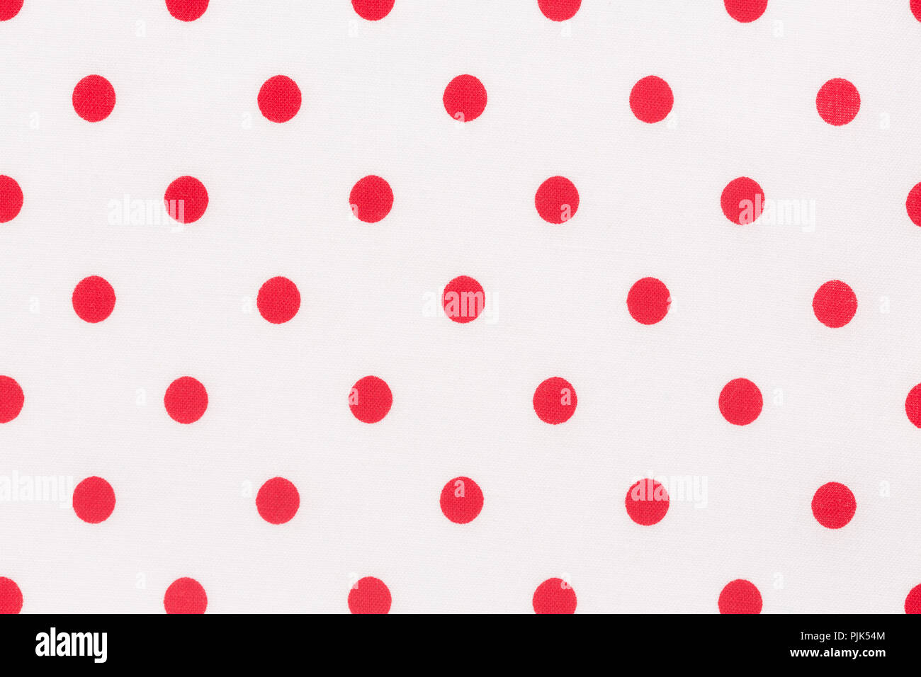 Textile Fabric Polka Dot Background White And Red Texture Stock