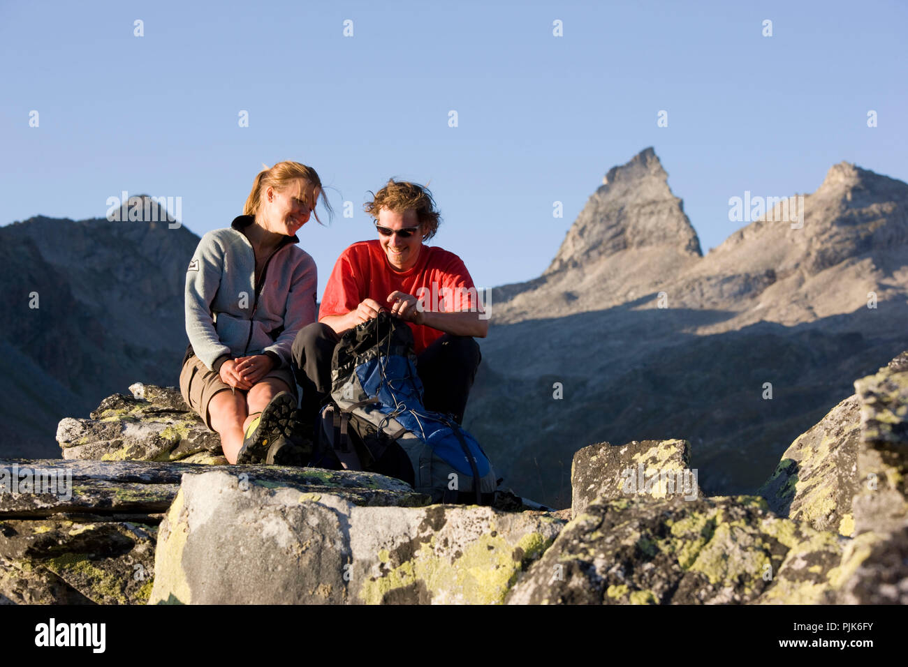 Hiker at the Horn, Zillertal Alps, Tyrol, Austria Stock Photo - Alamy