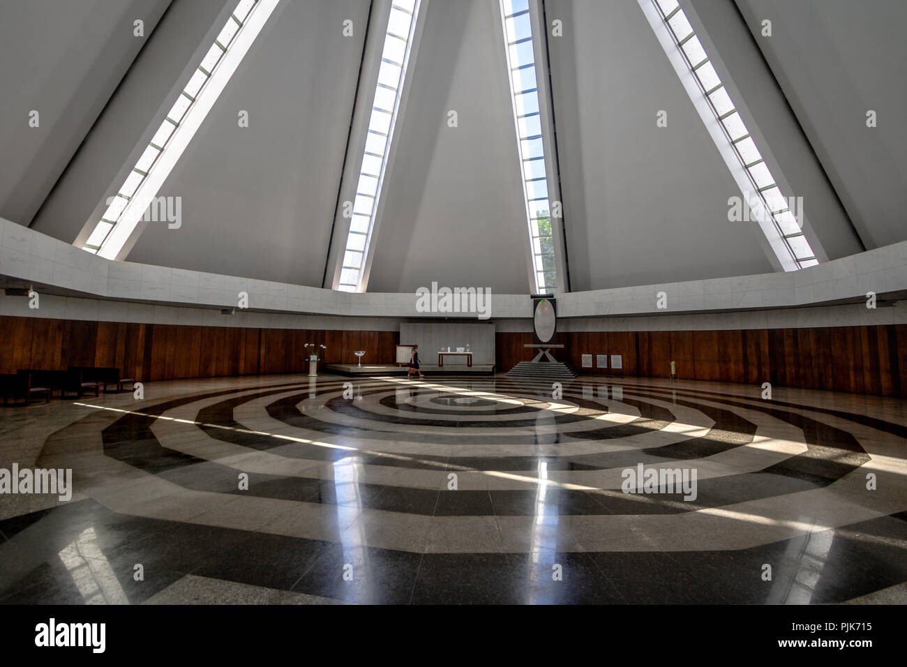 Nave and Spiral at Temple of Good Will (Templo da Boa Vontade) Interior - Brasilia, Distrito Federal, Brazil Stock Photo