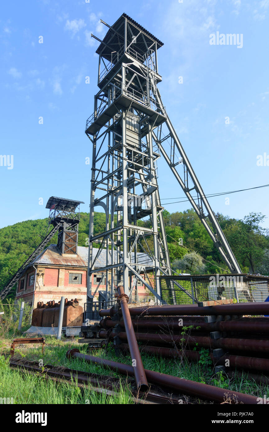 Hodrusa-Hamre, former mining conveyor tower in Slovakia, Stock Photo