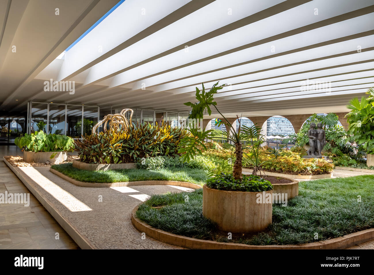 Terrace Gardens of Itamaraty Palace - Brasilia, Distrito Federal, Brazil Stock Photo