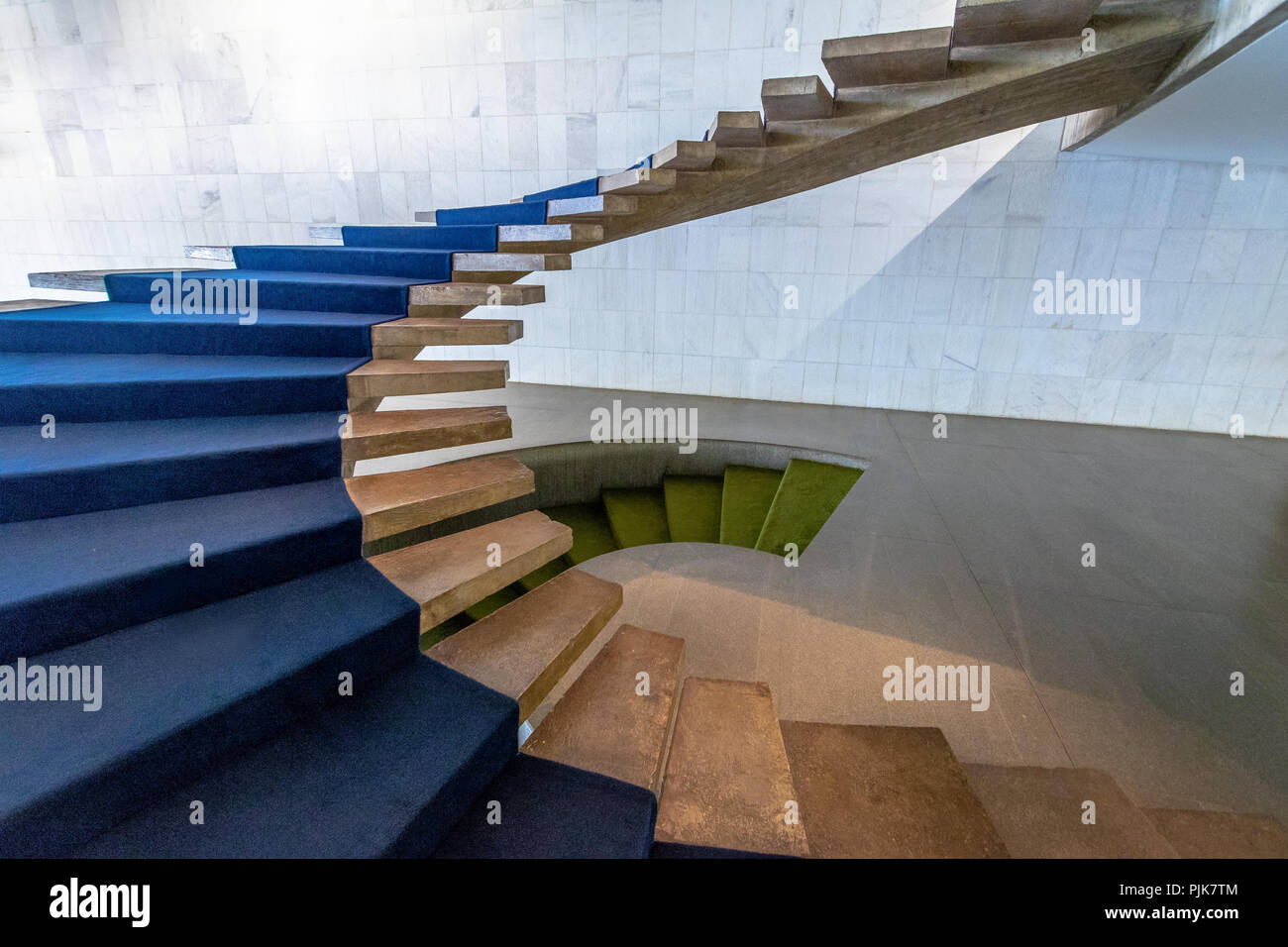 Stairs at Entrance Hall of Itamaraty Palace interior - Brasilia, Distrito Federal, Brazil Stock Photo