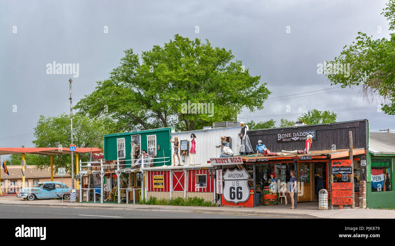Arizona, Route 66, Seligman, shops Stock Photo