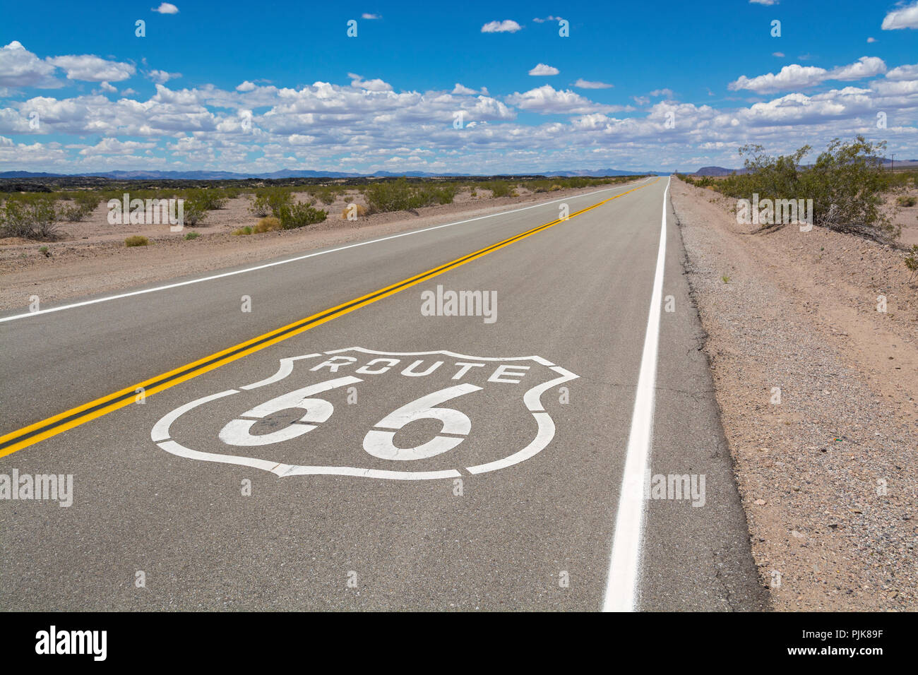 California, Mojave Desert, San Bernardino County, Historic Route 66, near Amboy Stock Photo