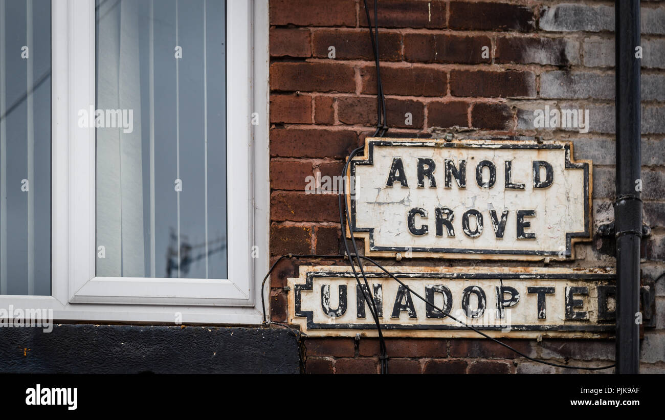 Street sign Arnold Crove, Liverpool, UK Stock Photo