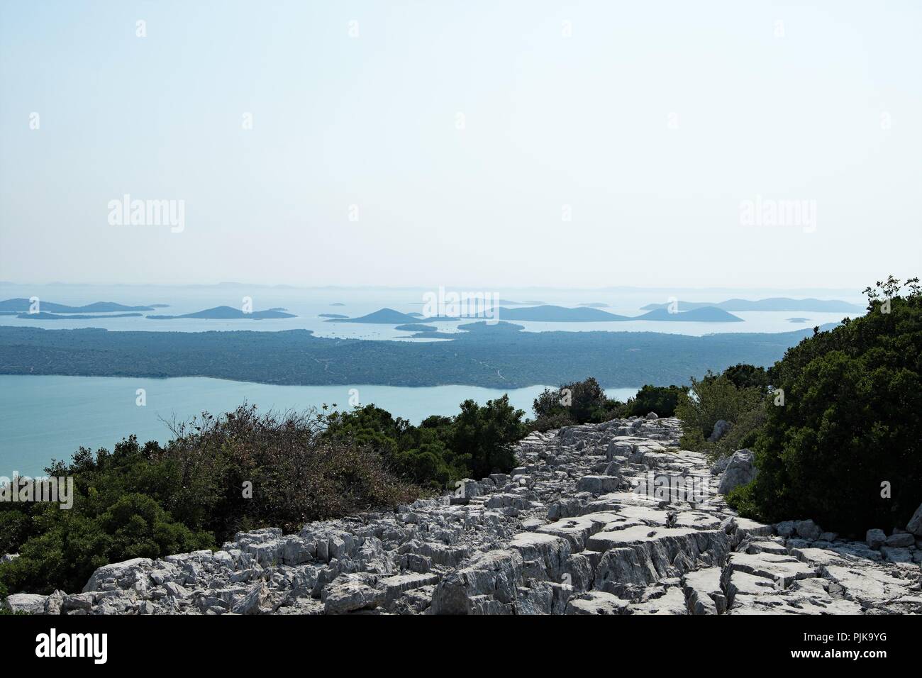 View of Vransko Jezero, the largest naturally occurring lake in Croatia. Stock Photo