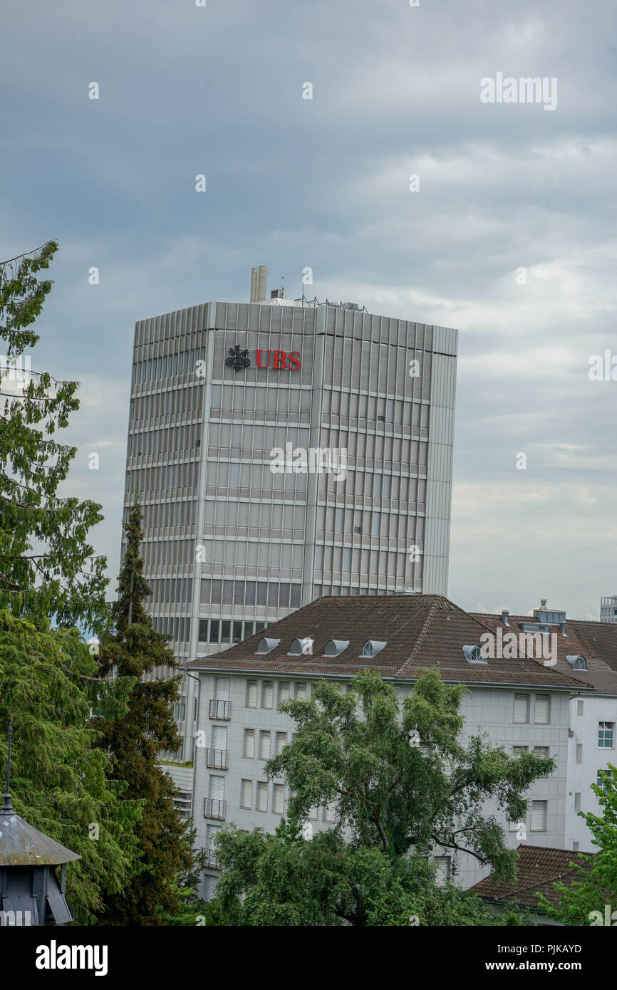UBS Office Building in Zurich. Switzerland on 17.06.2018. Biggest bank in Switzerland with worldwide operations Stock Photo