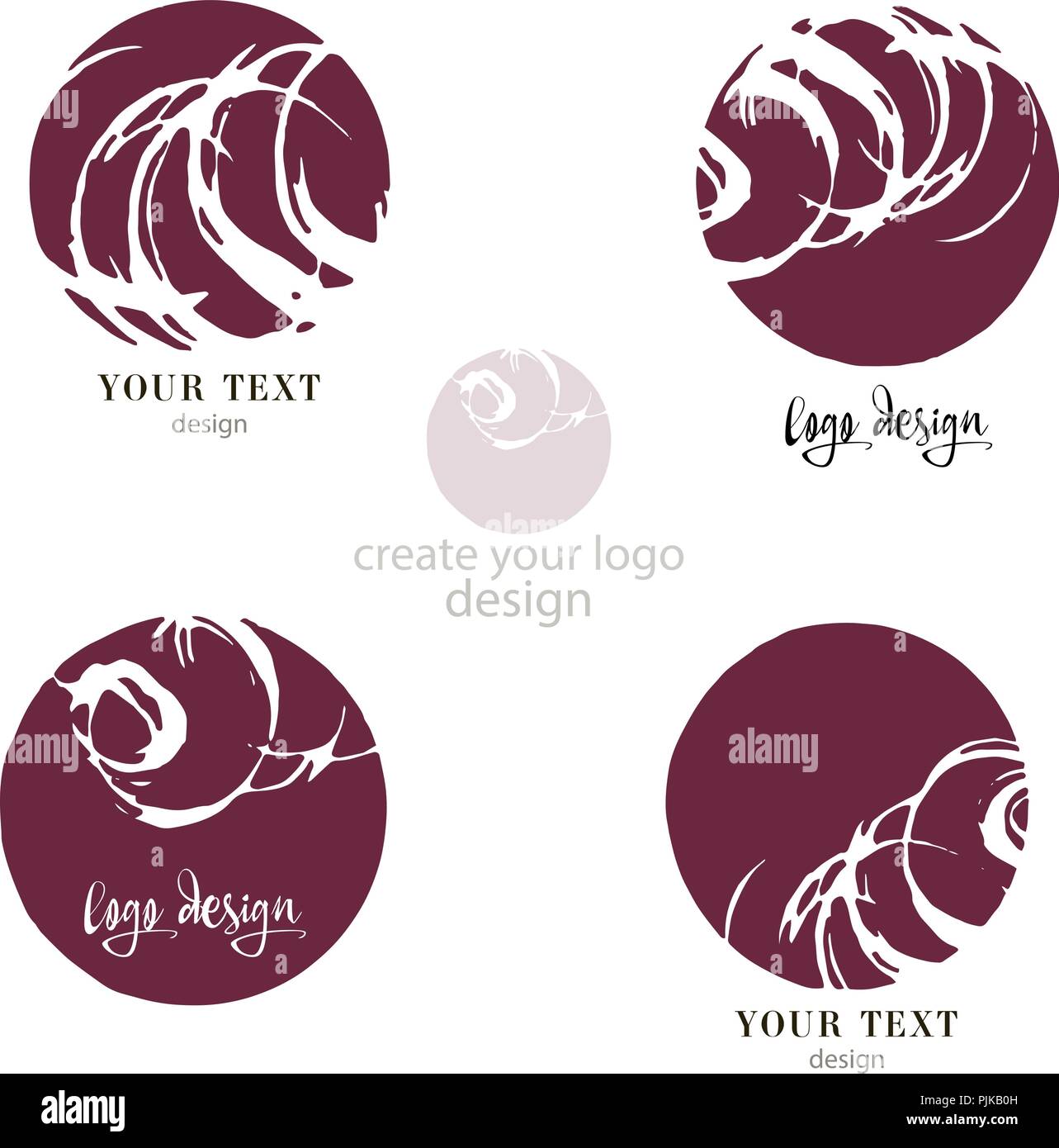 Water wave shape circle Logo Template. Red color on white background Stock Vector