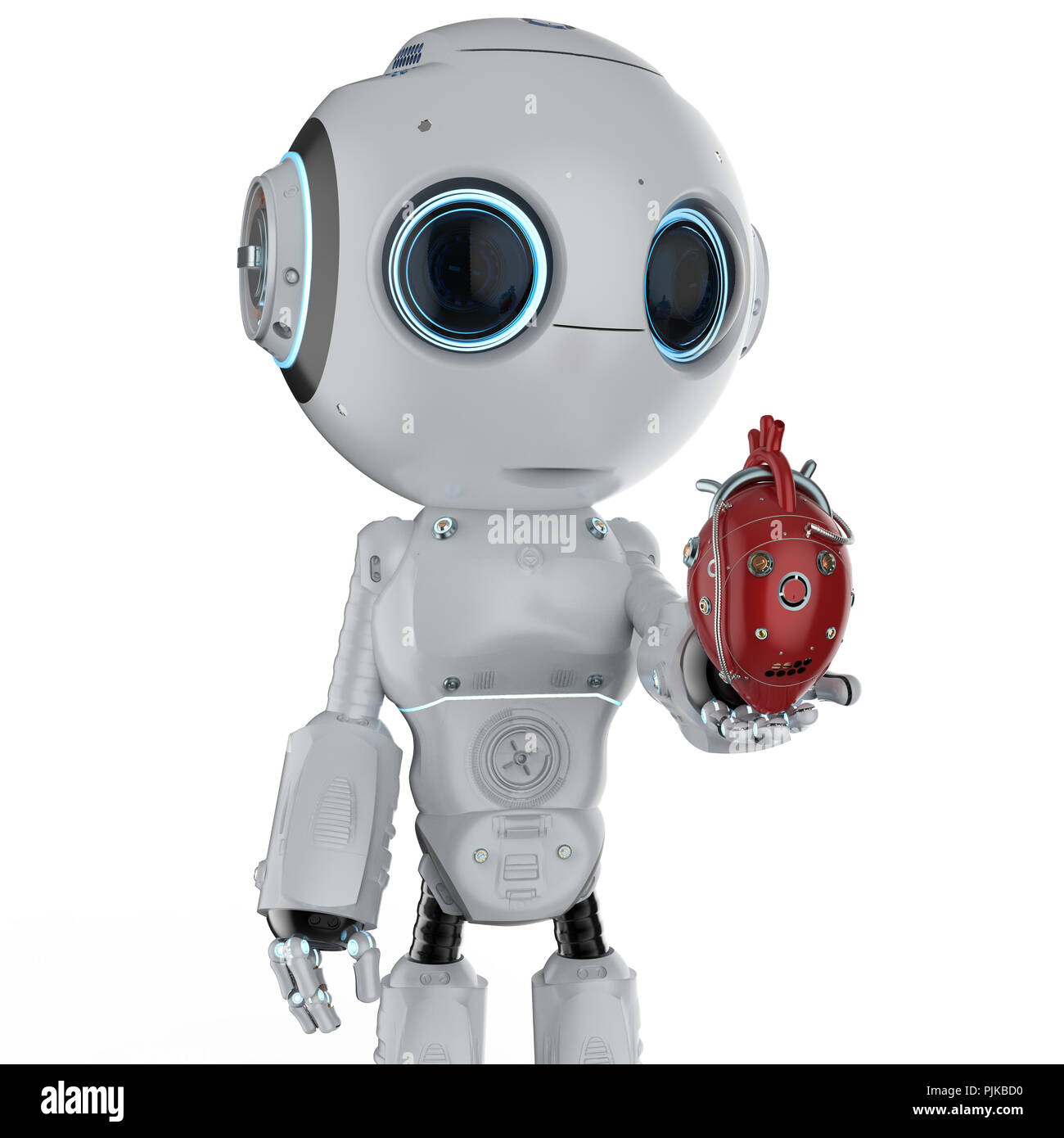 3d rendering cute artificial intelligence robot with red robotic heart  Stock Photo - Alamy