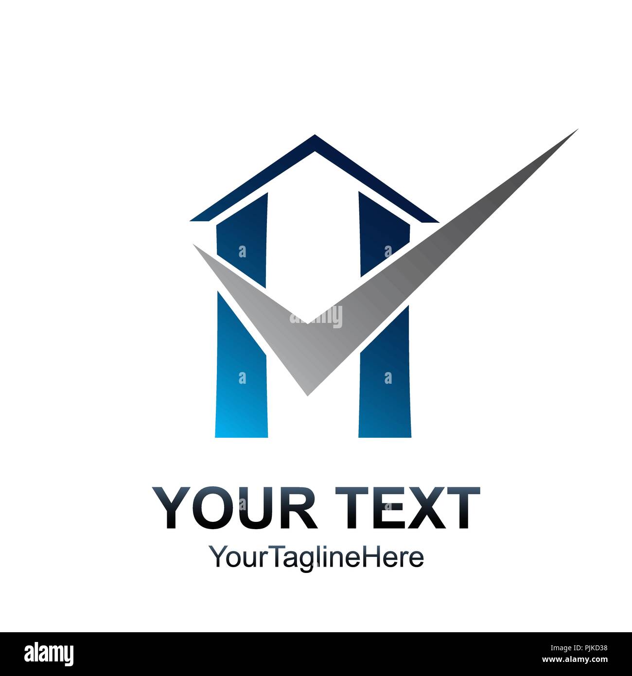 Initial letter H logo template colorful check home design for business and company identity Stock Vector