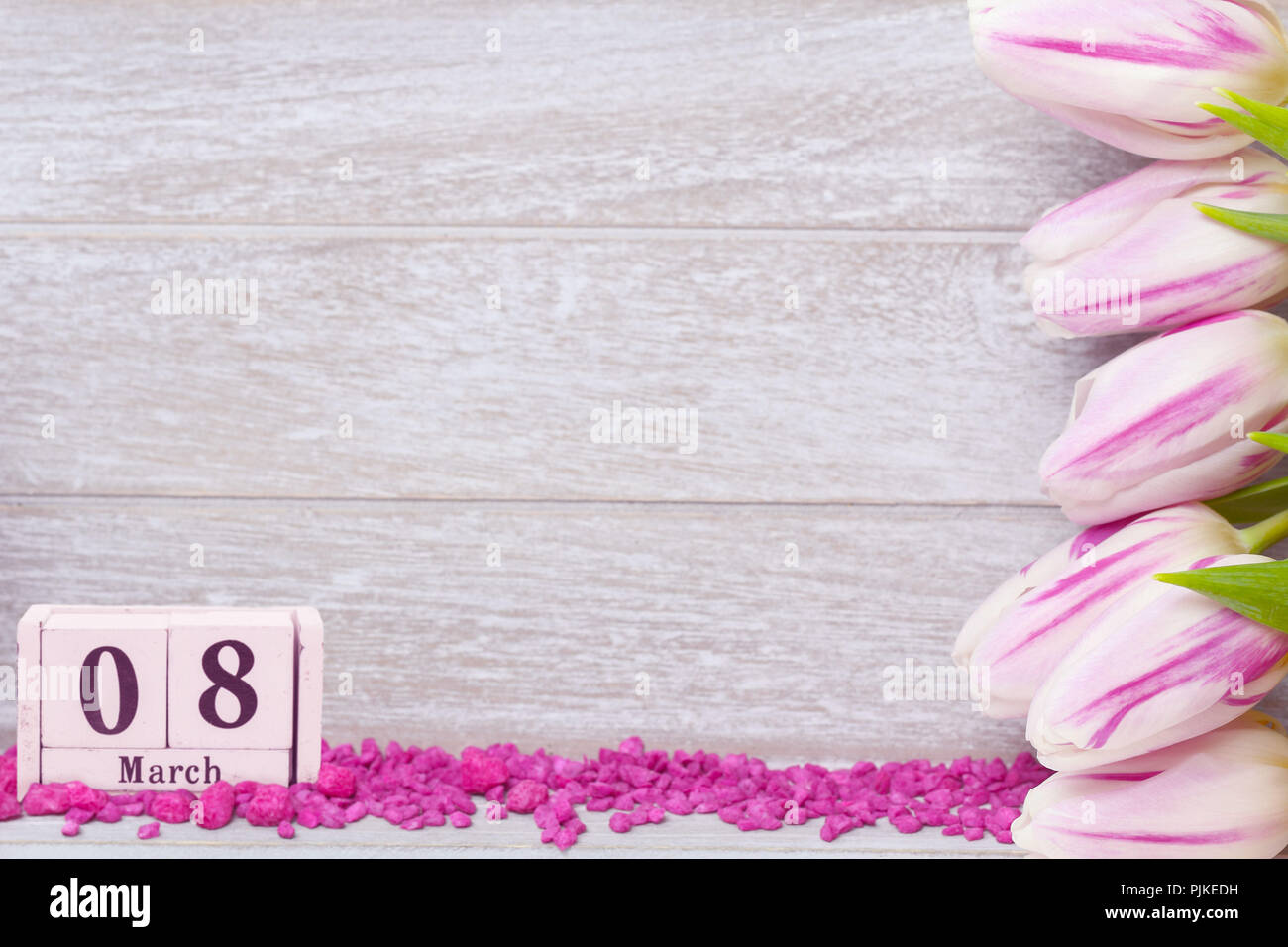 8, tulips and greeting ... Day, pink March with card Women\u0027s
